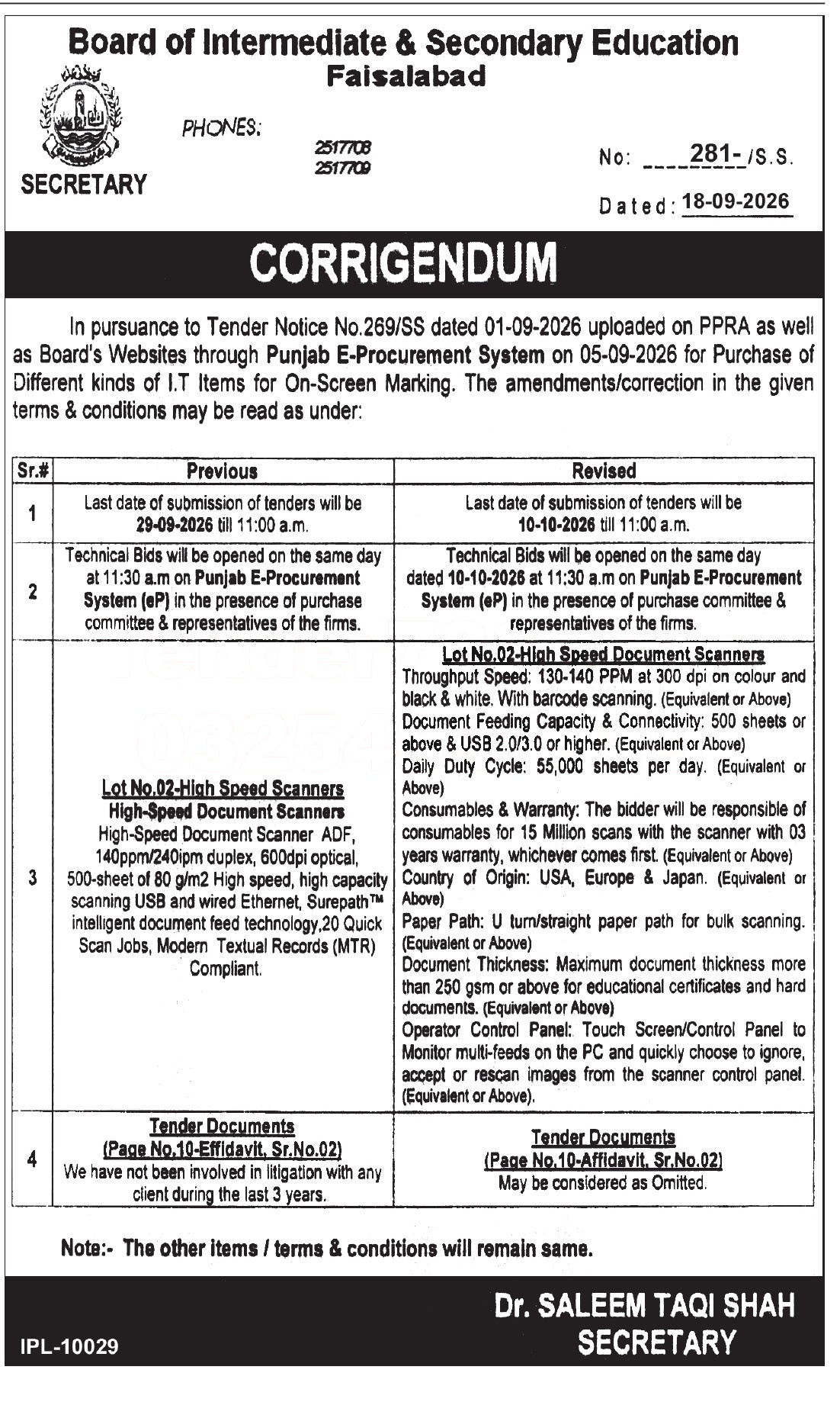 Tender Document