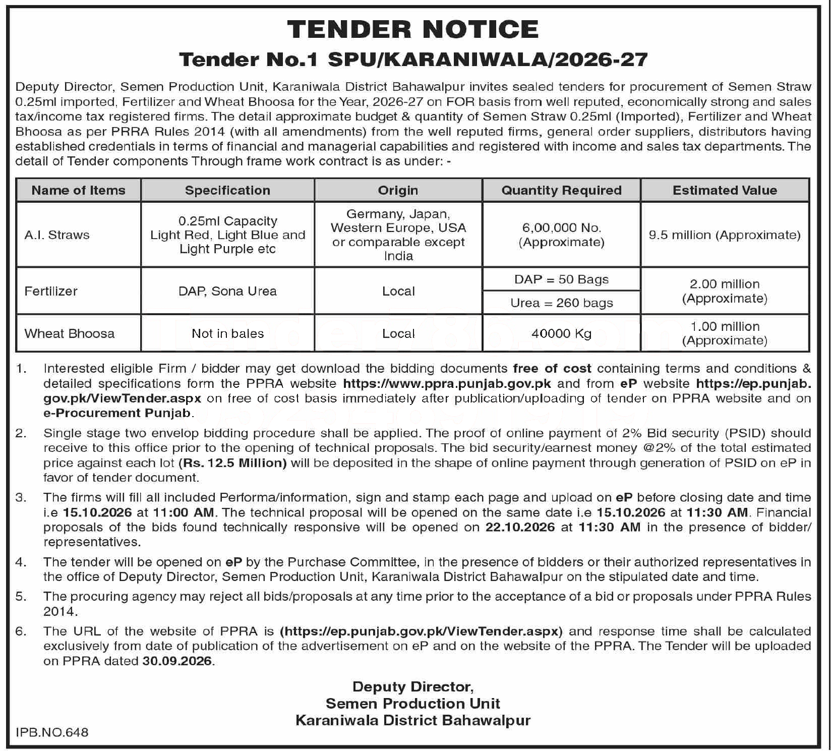 Tender Document