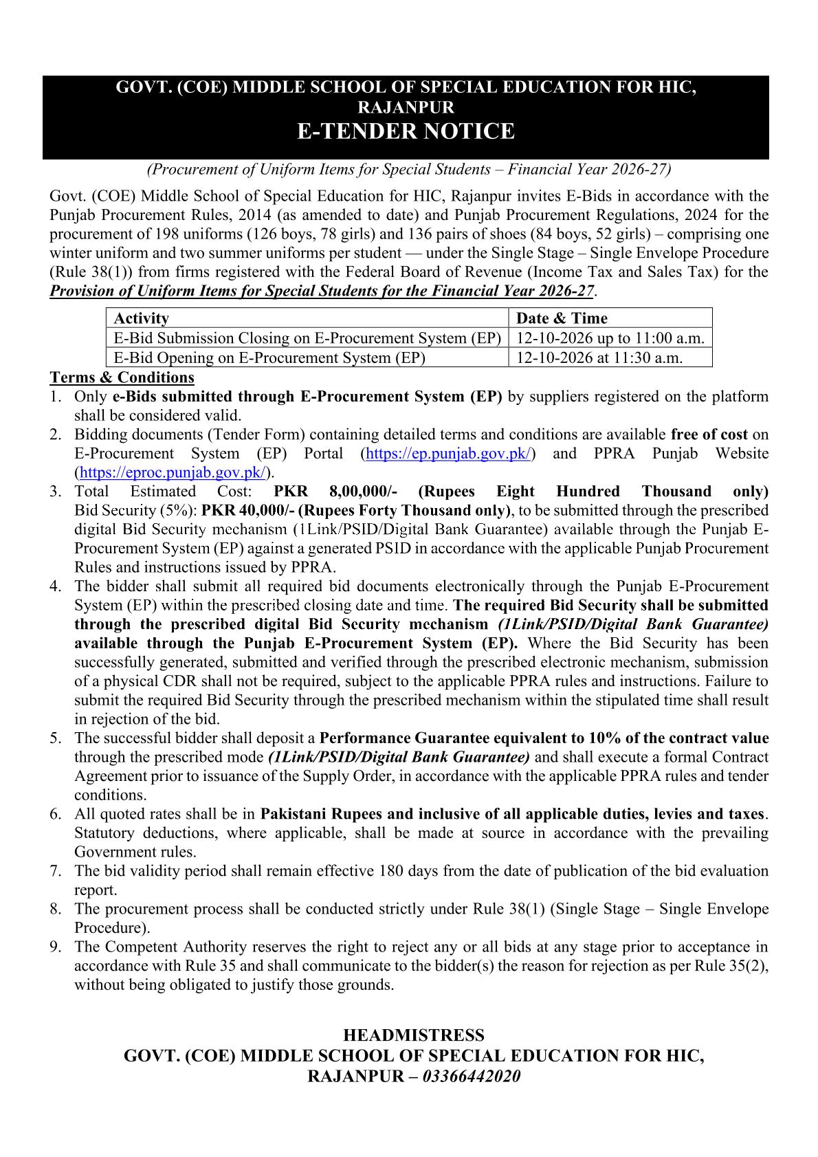 Tender Document