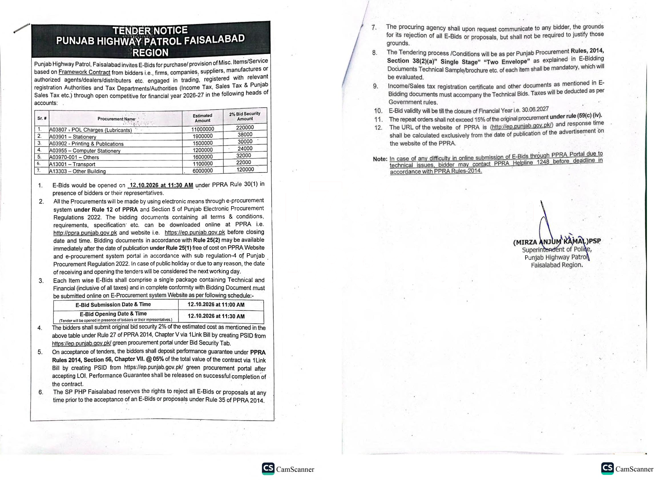 Tender Document