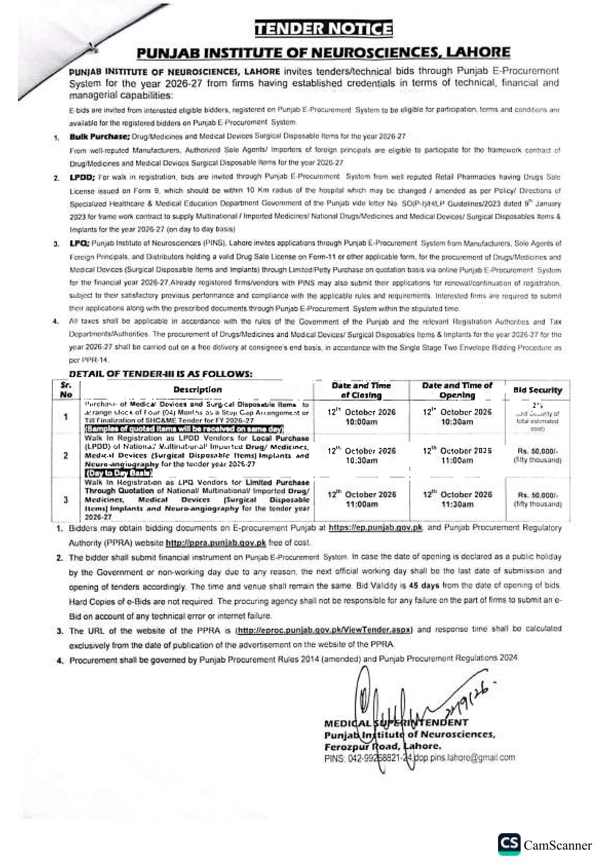 Tender Document