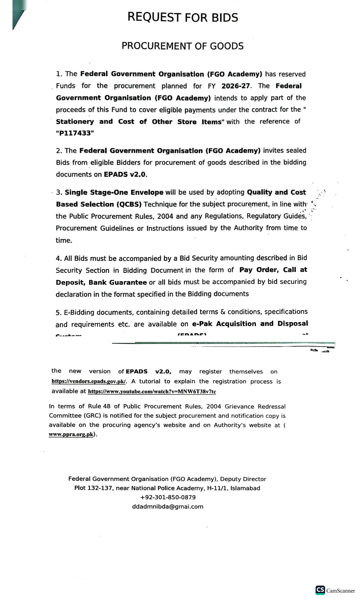 Tender Document