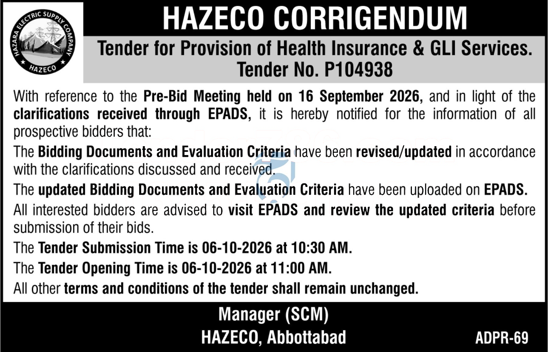 Tender Document