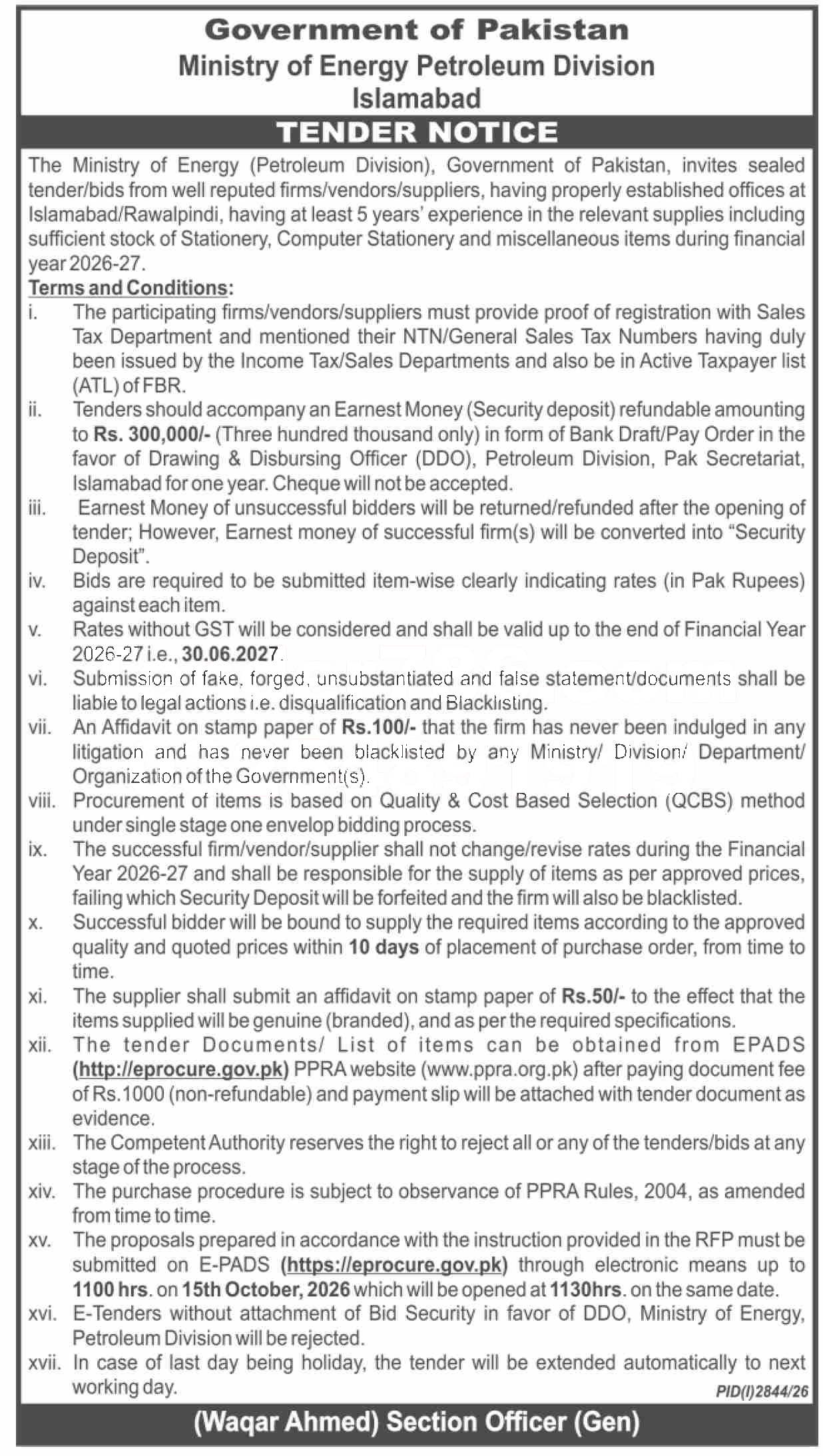 Tender Document