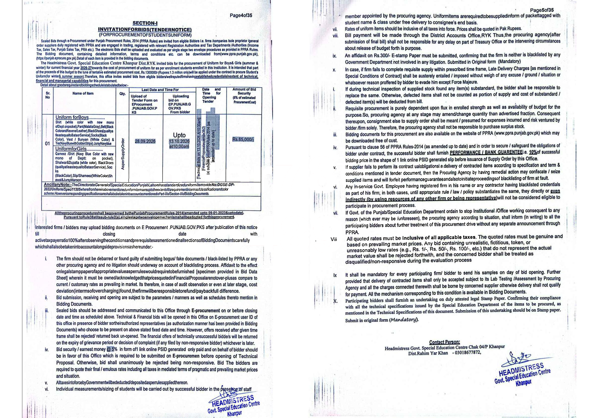 Tender Document