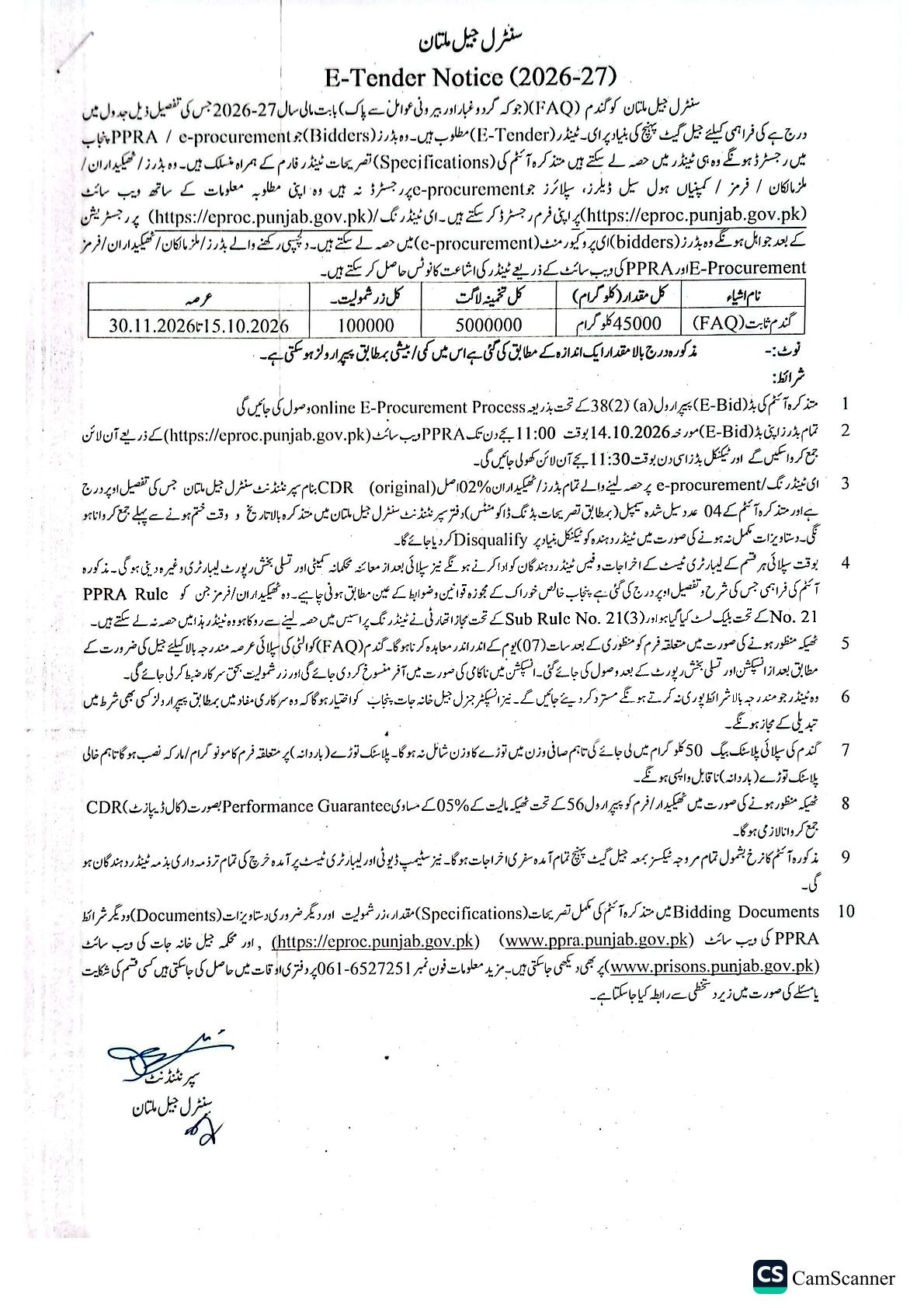 Tender Document