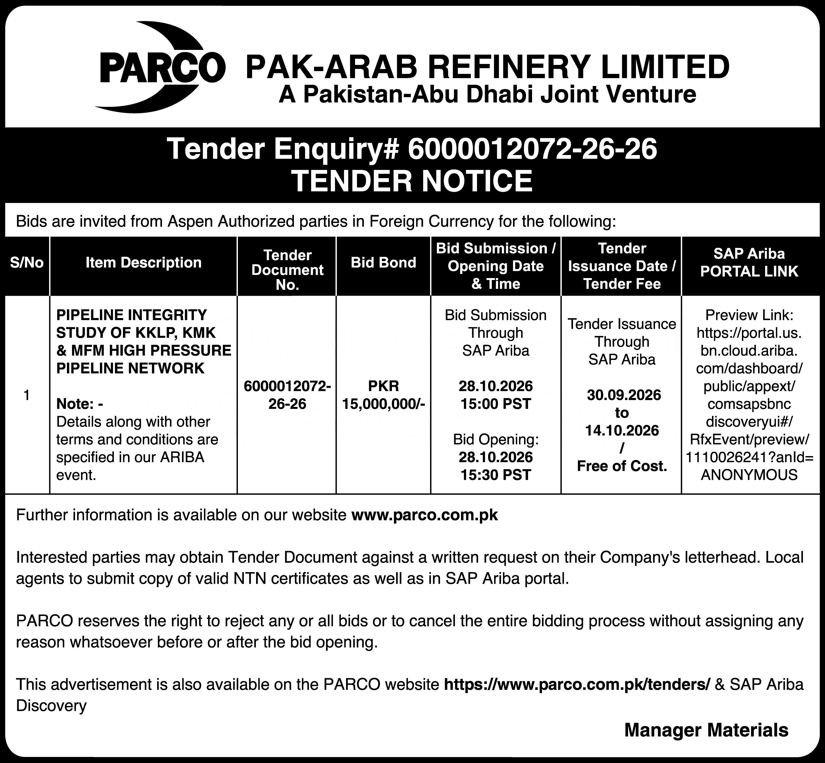 Tender Document