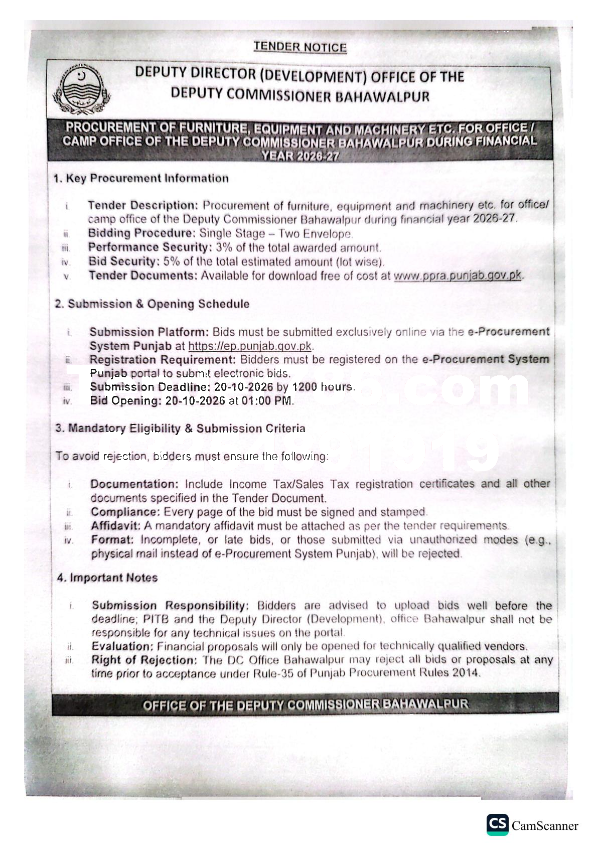 Tender Document