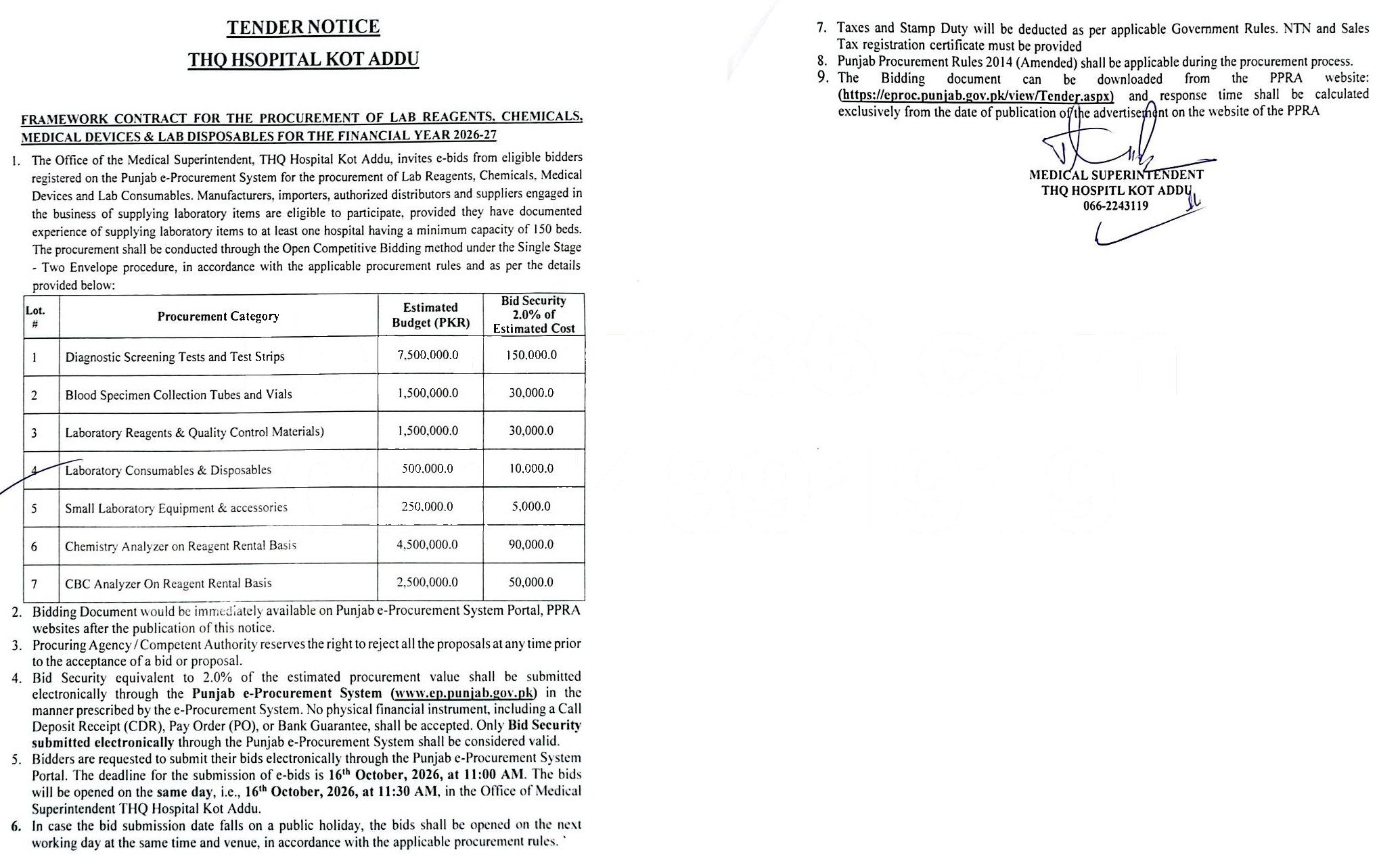 Tender Document