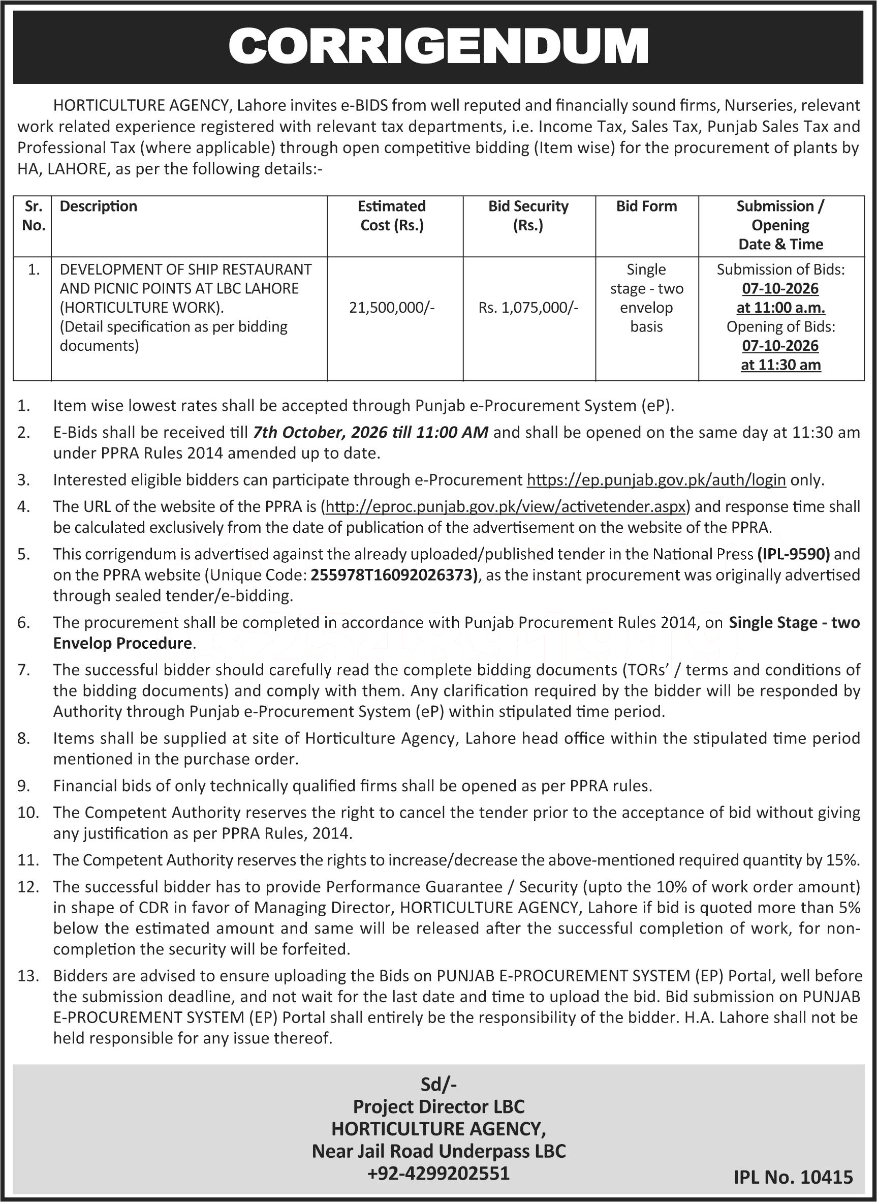 Tender Document