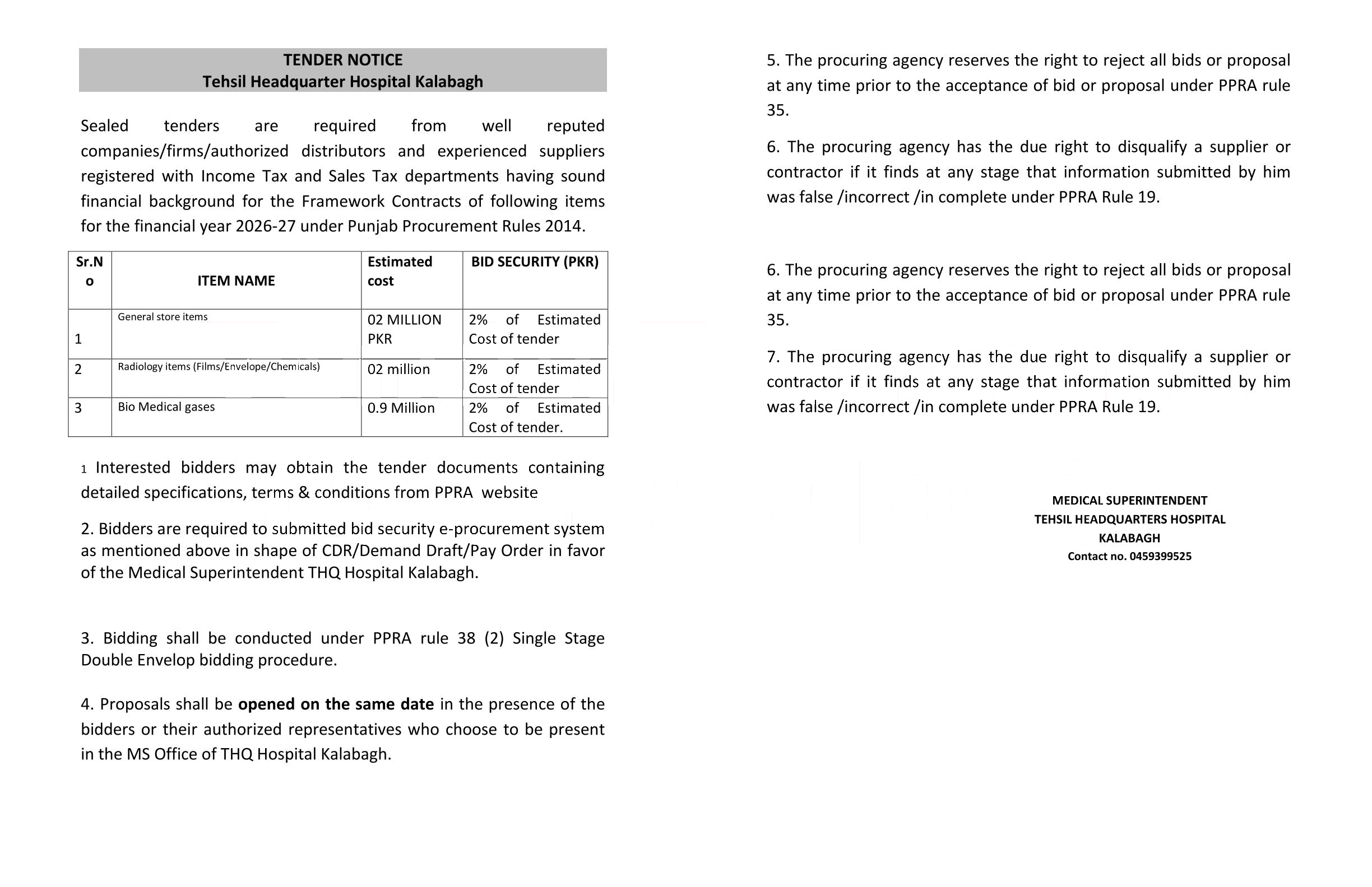 Tender Document