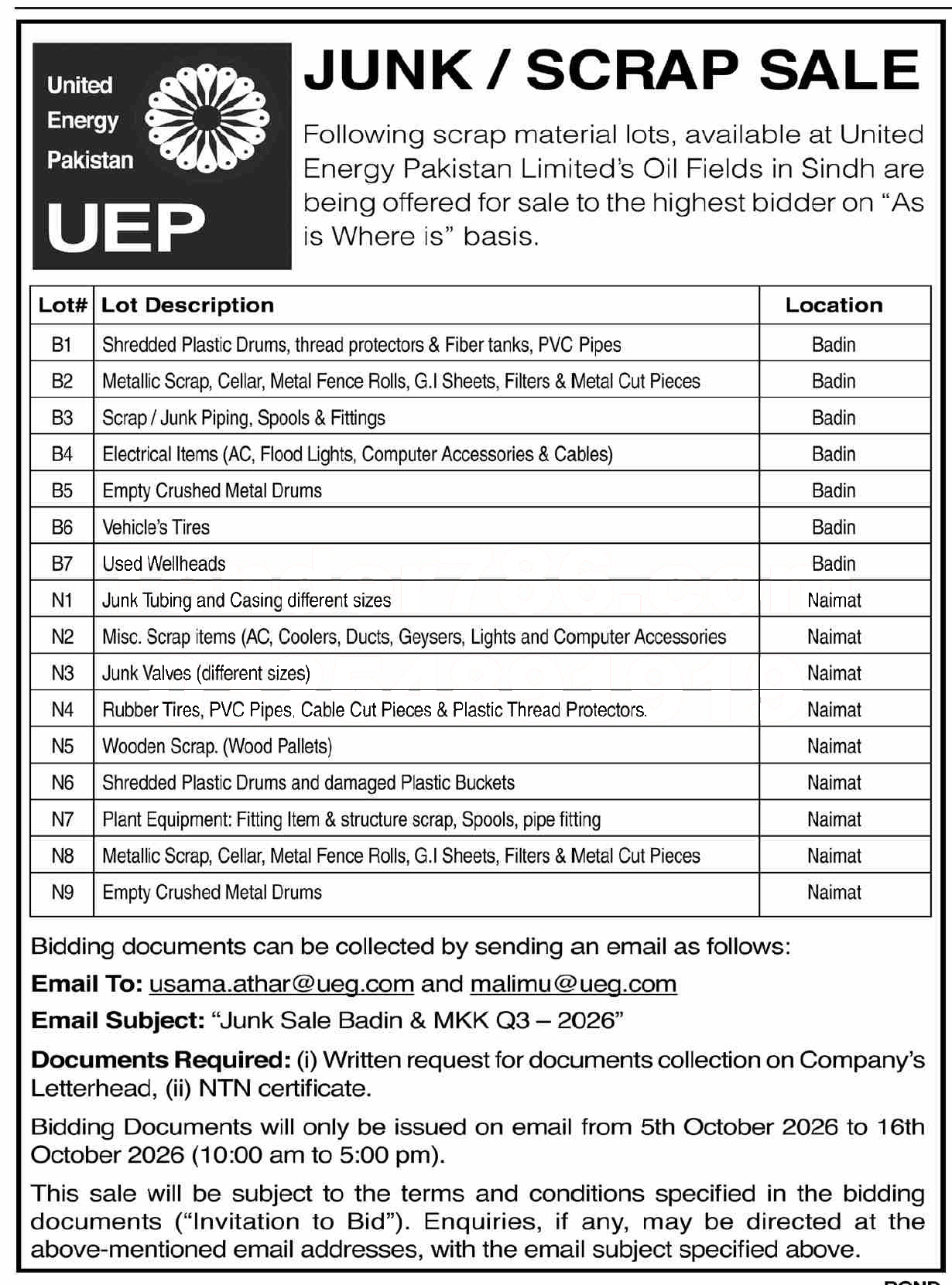 Tender Document