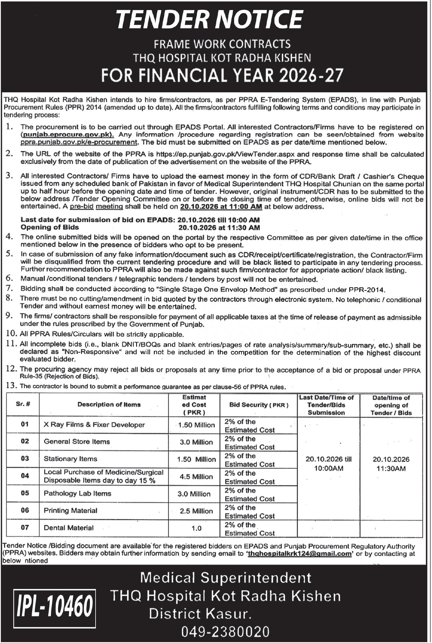Tender Document