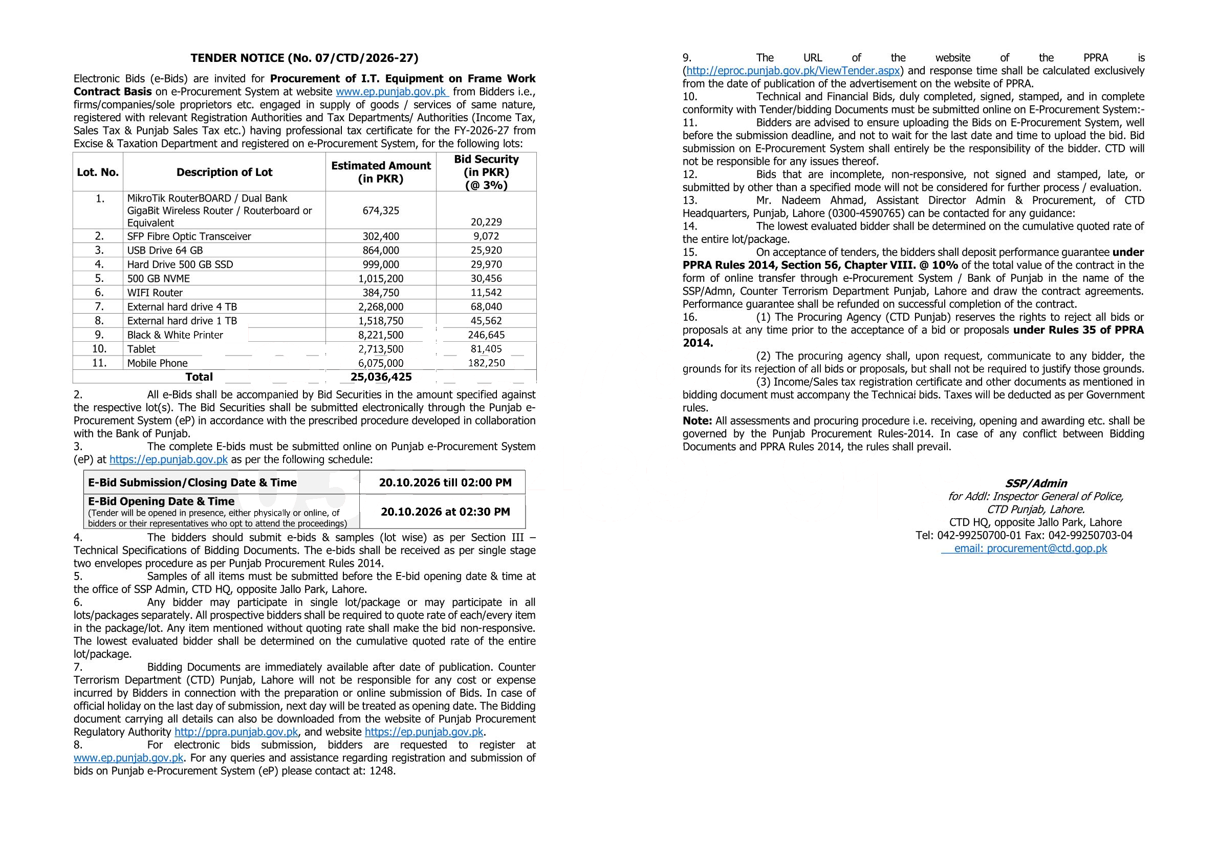Tender Document