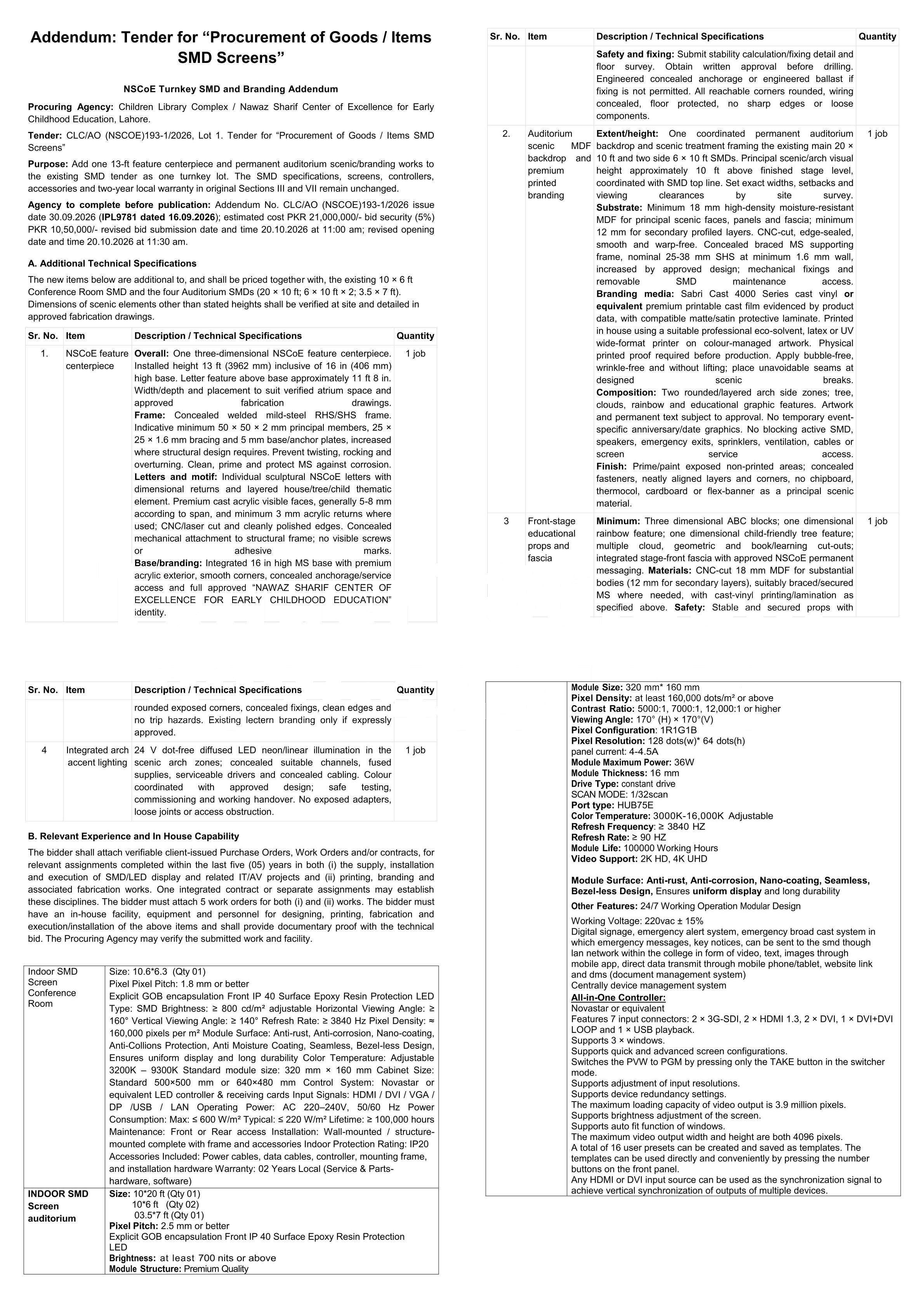 Tender Document