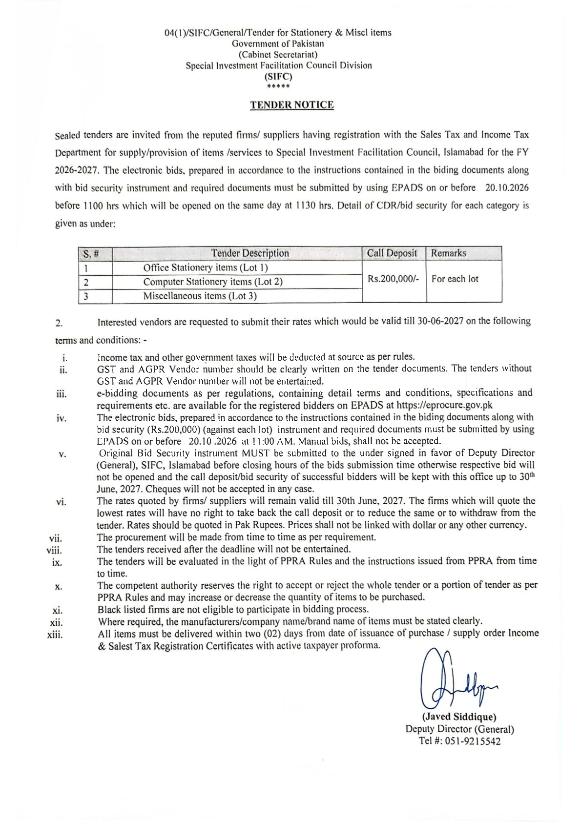 Tender Document