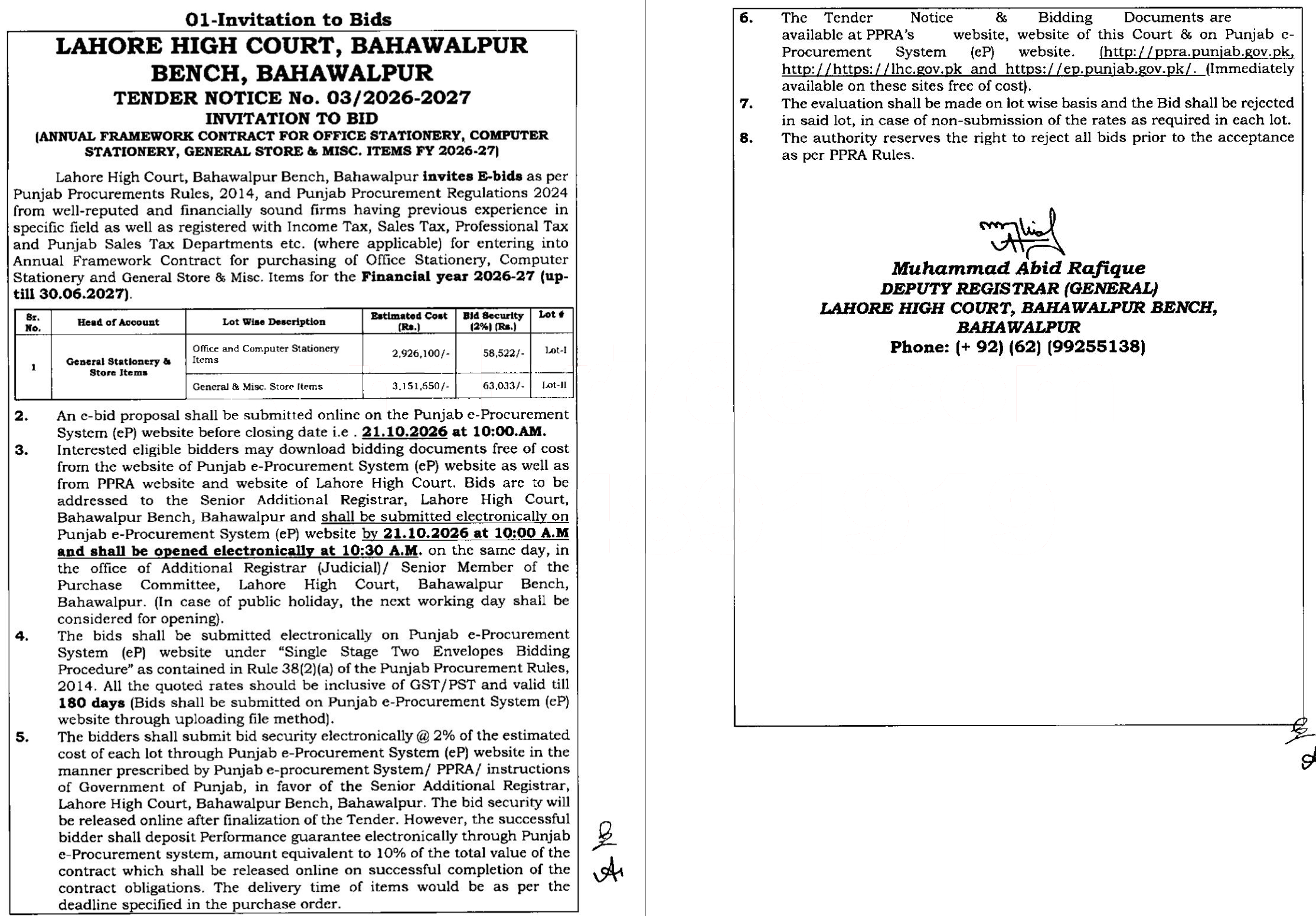 Tender Document
