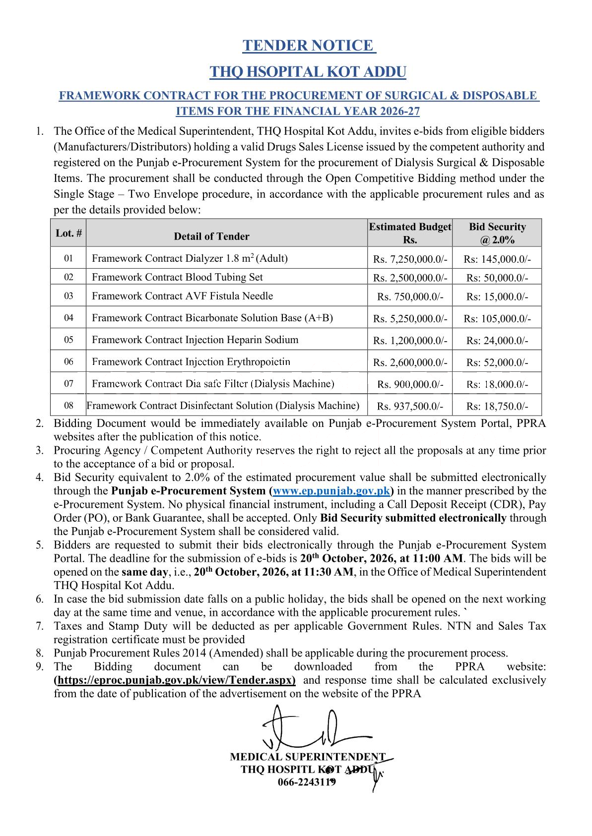 Tender Document