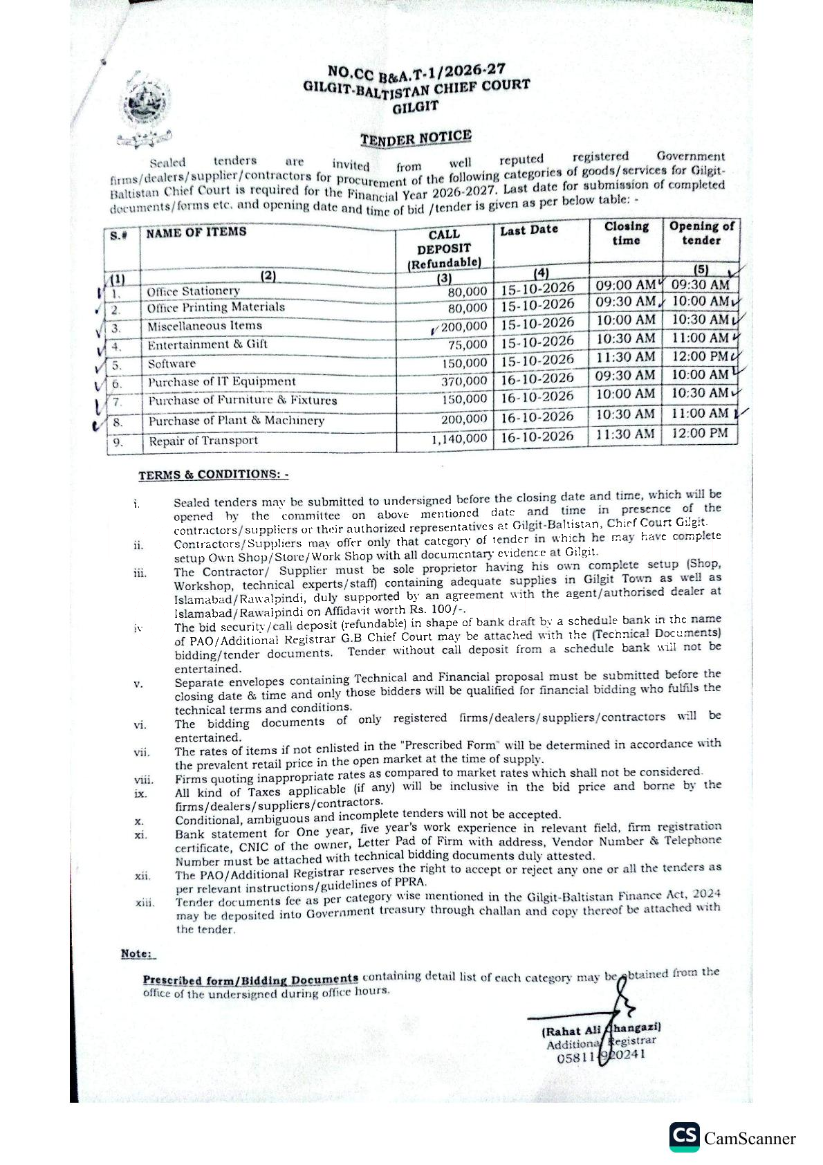 Tender Document