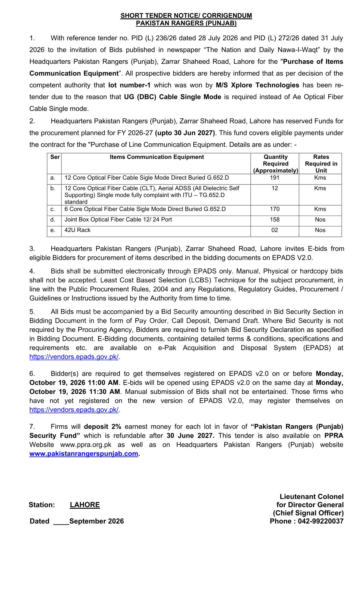 Tender Document