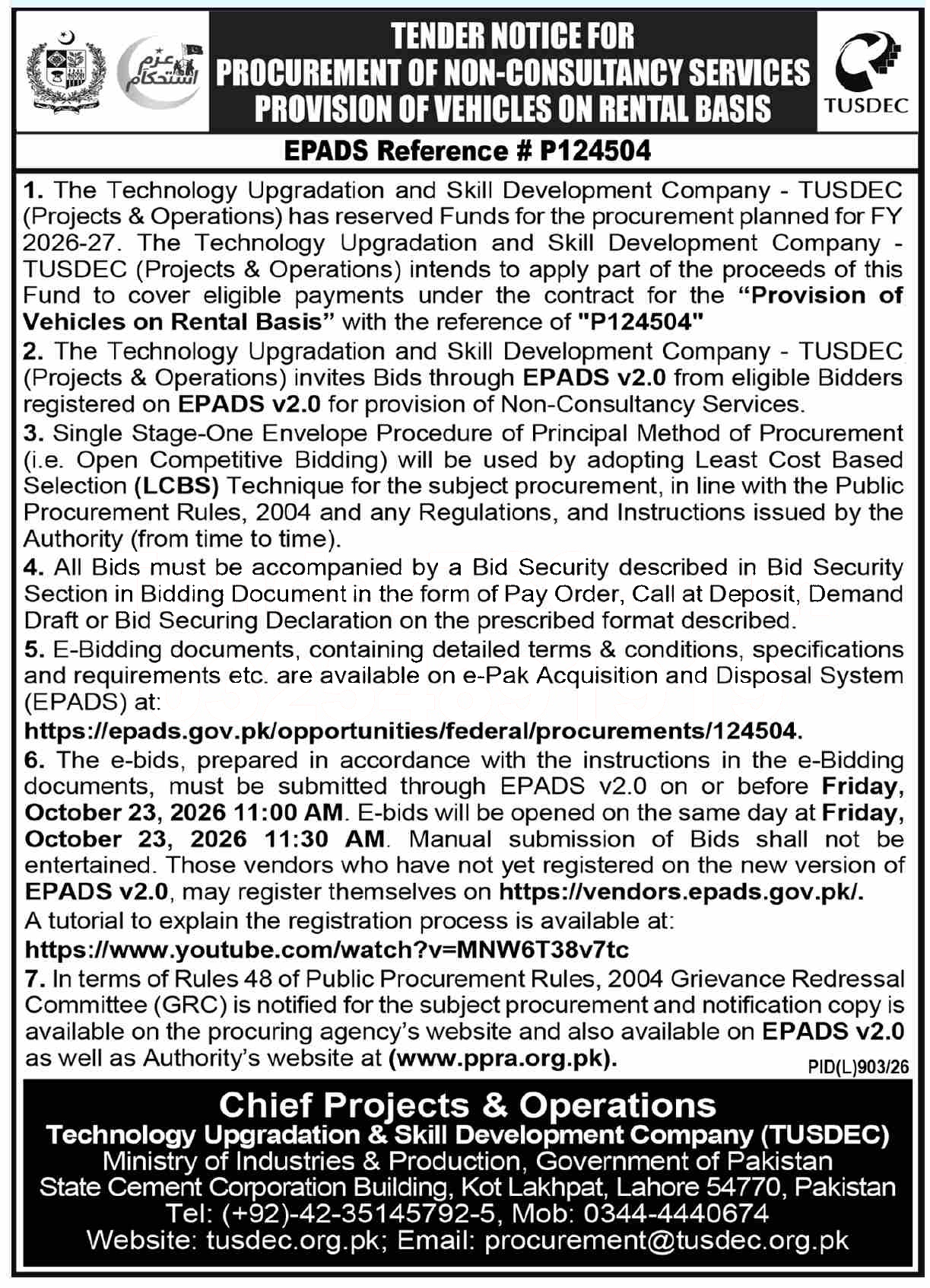 Tender Document