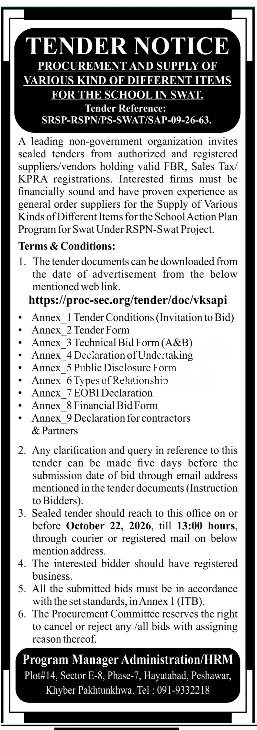 Tender Document