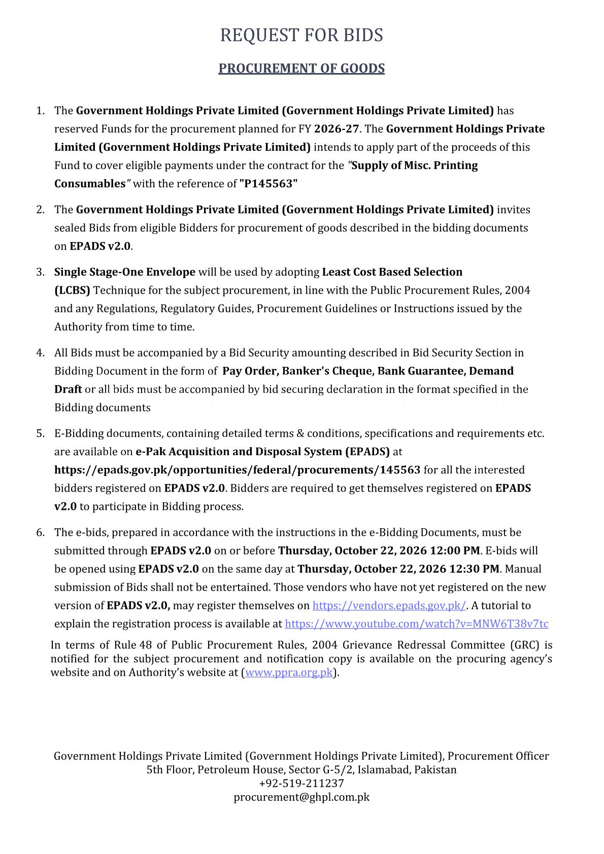 Tender Document