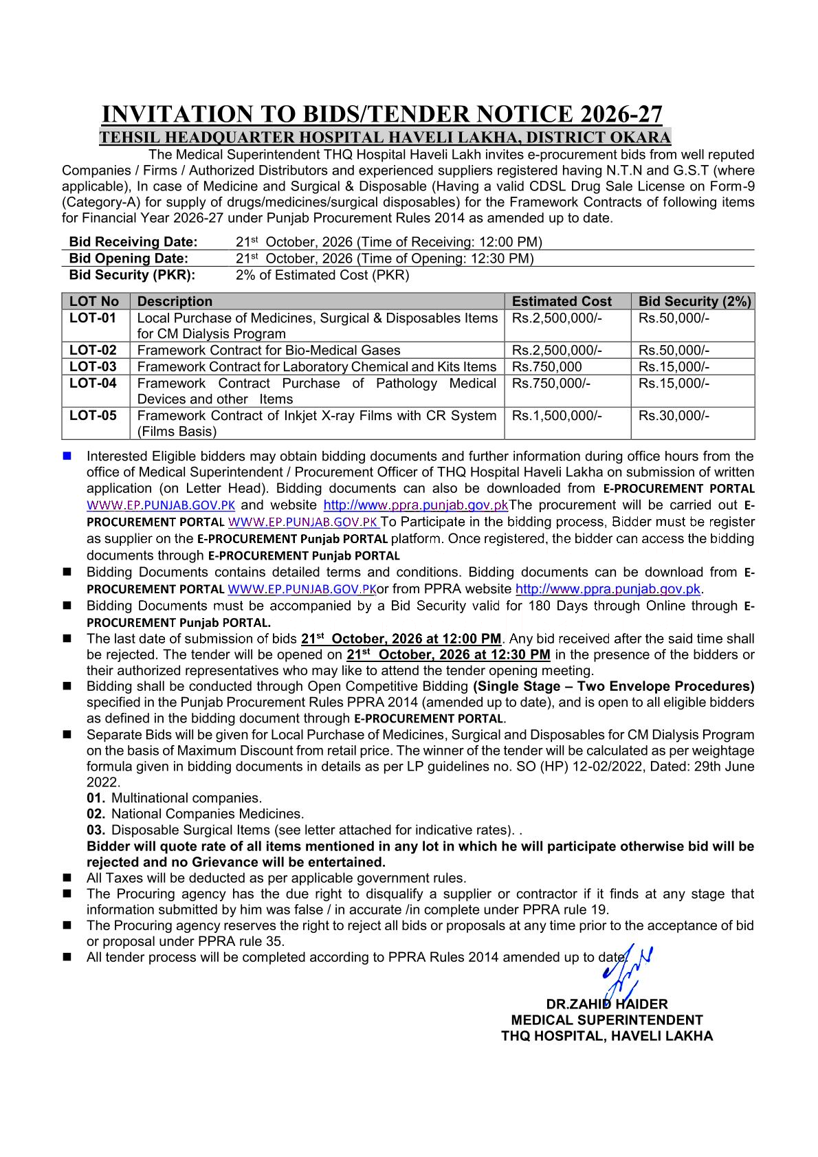 Tender Document