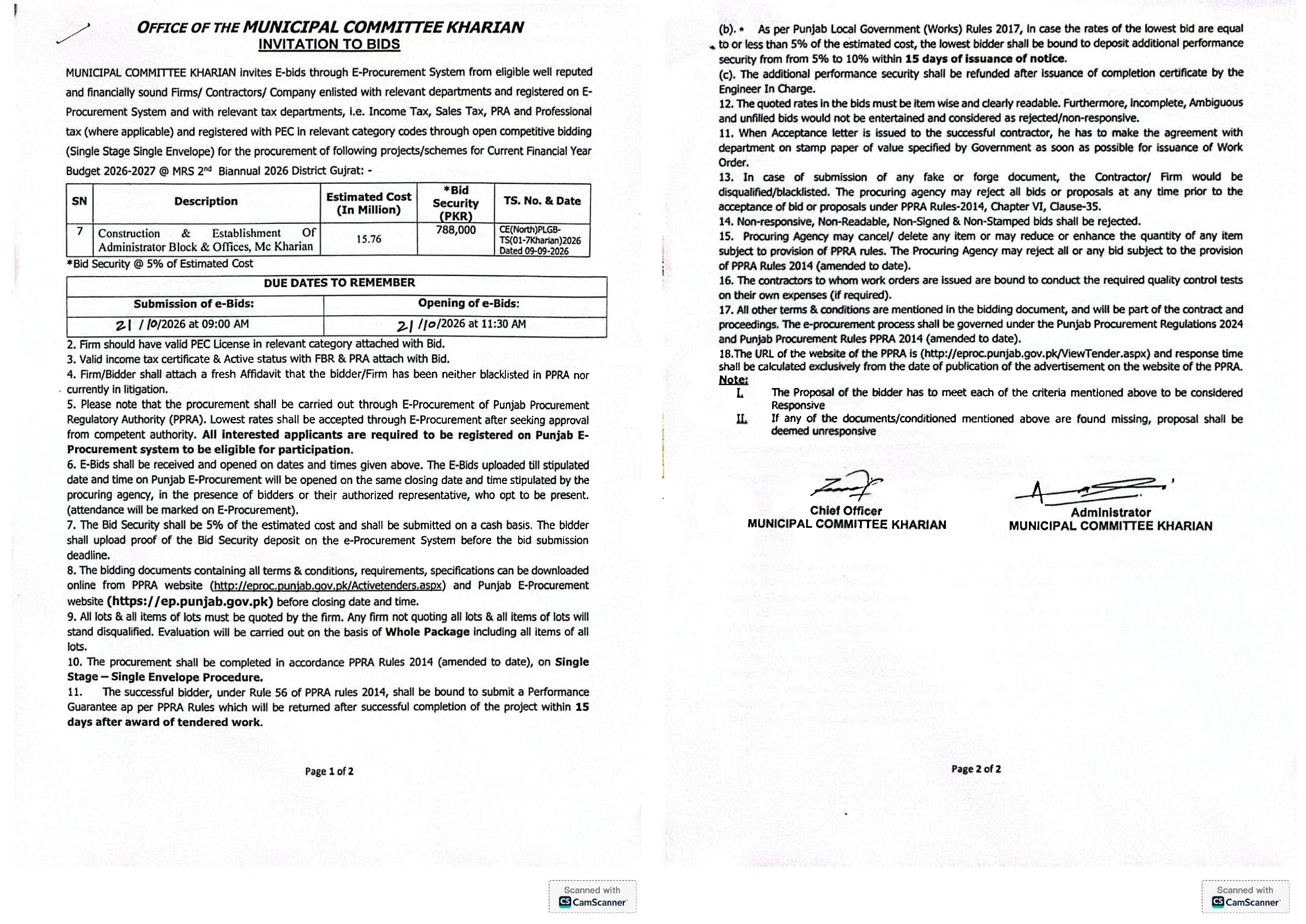 Tender Document