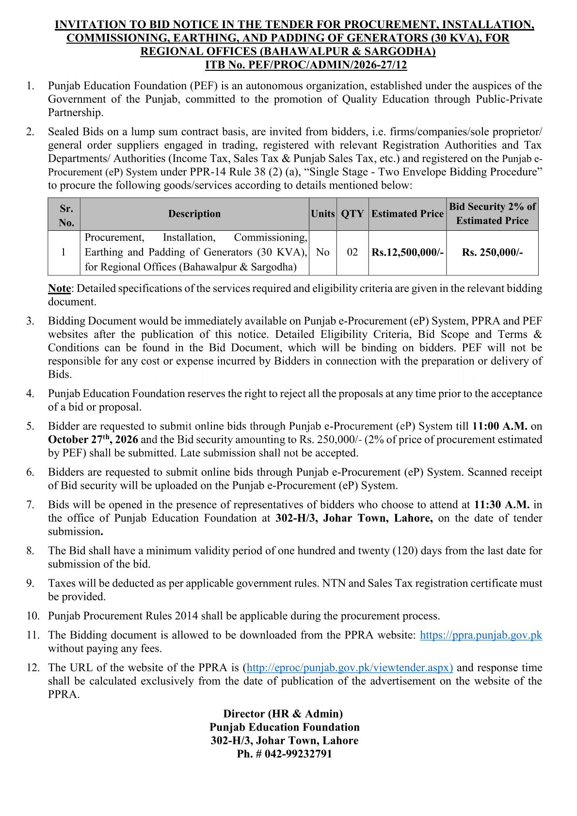 Tender Document