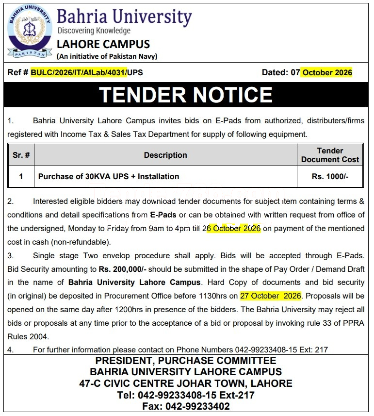 Tender Document