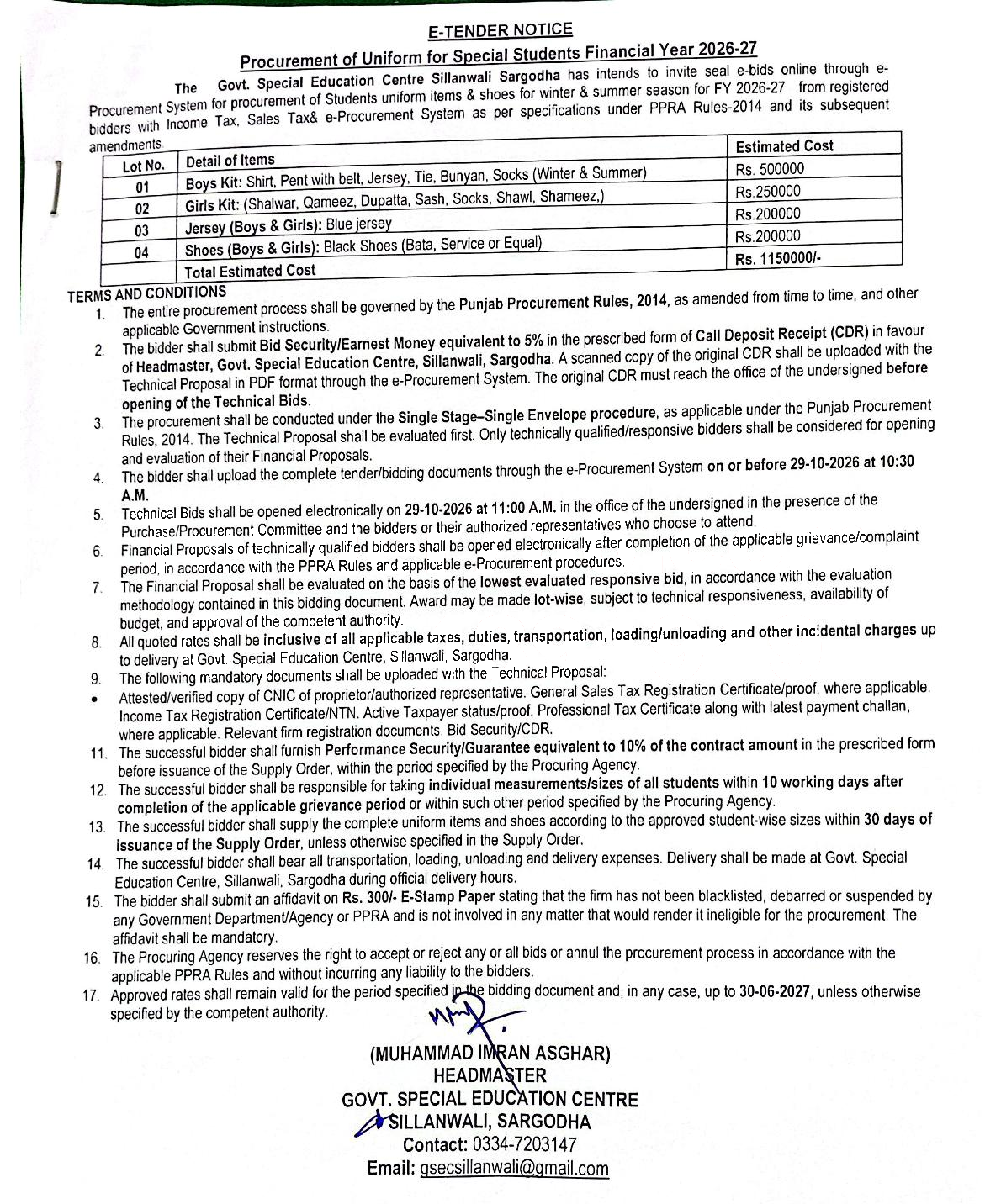Tender Document