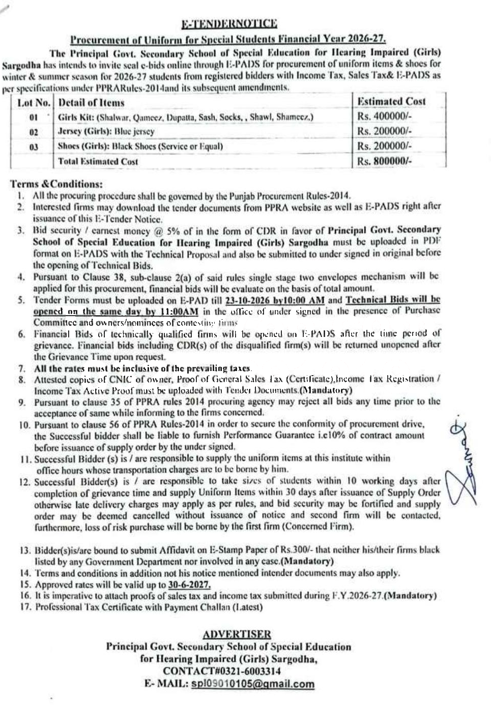 Tender Document