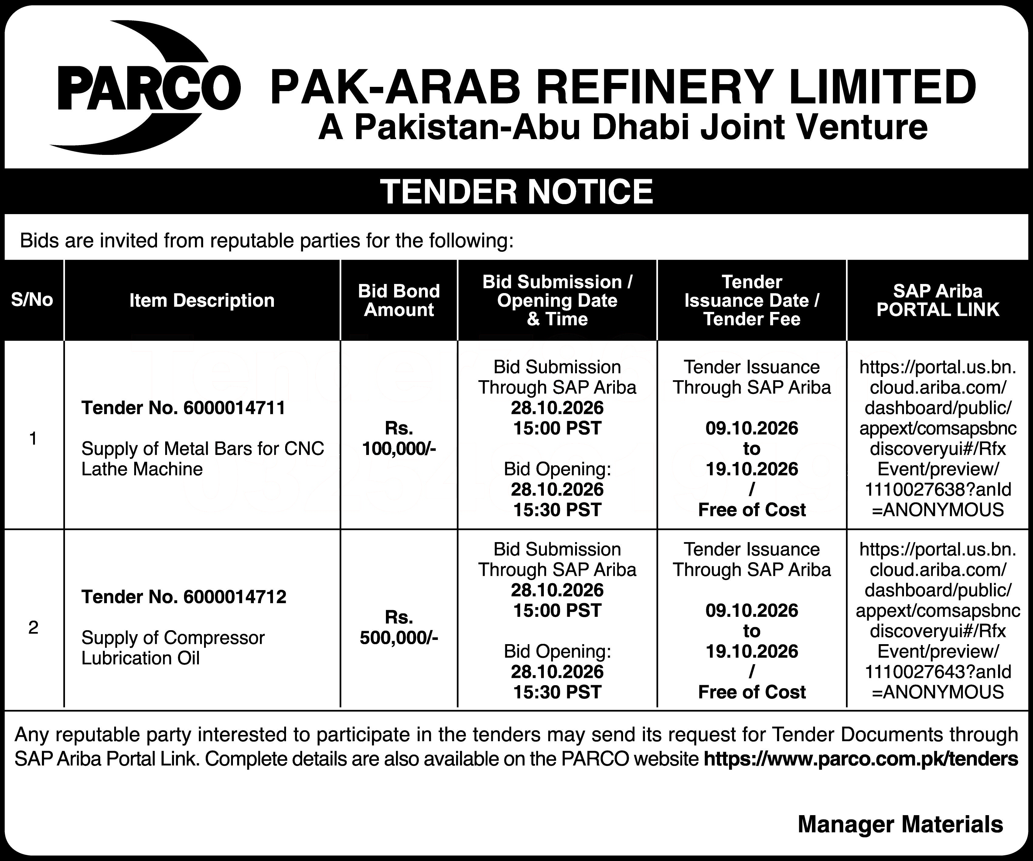 Tender Document