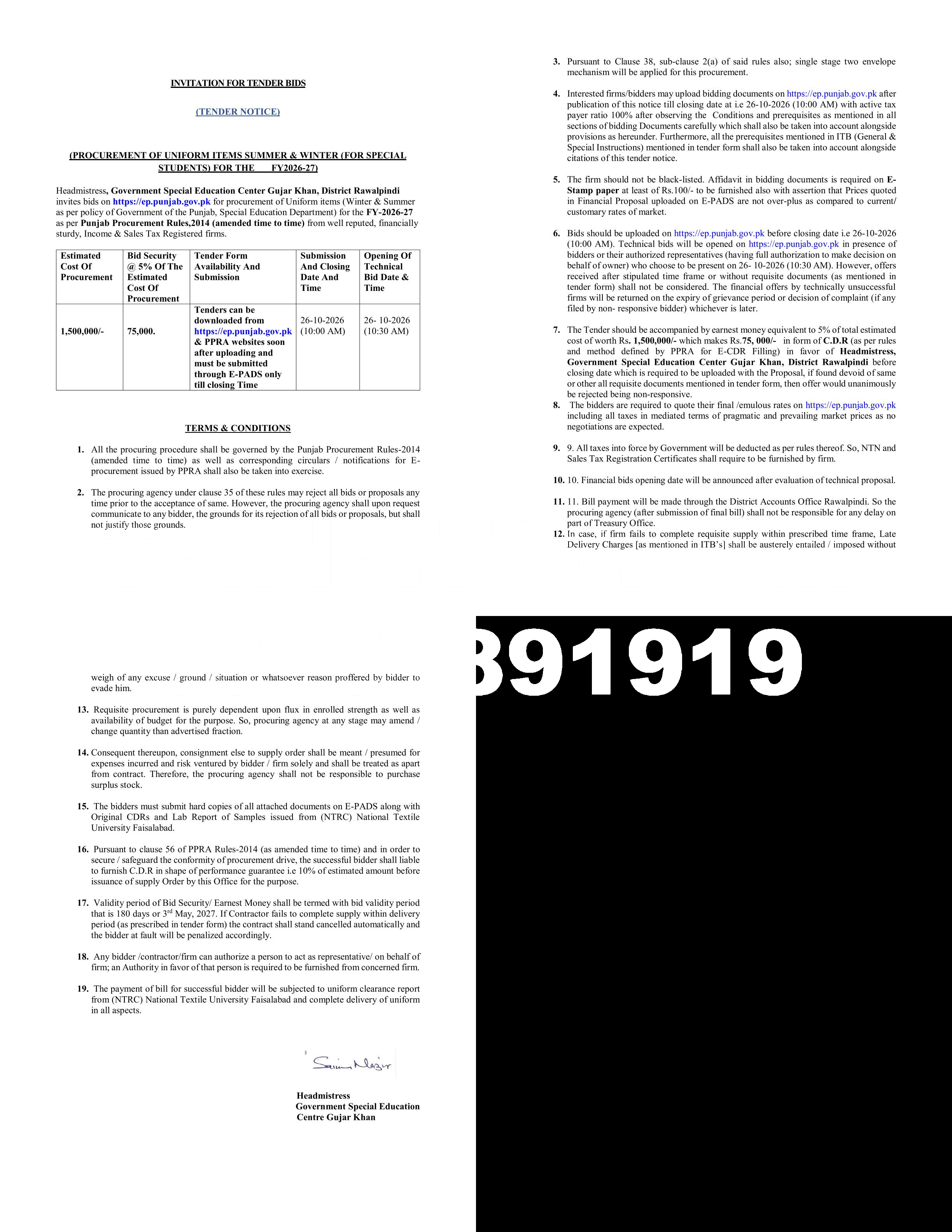 Tender Document
