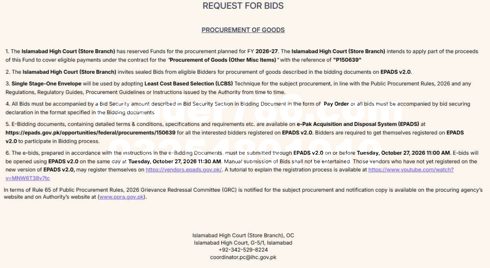 Tender Document