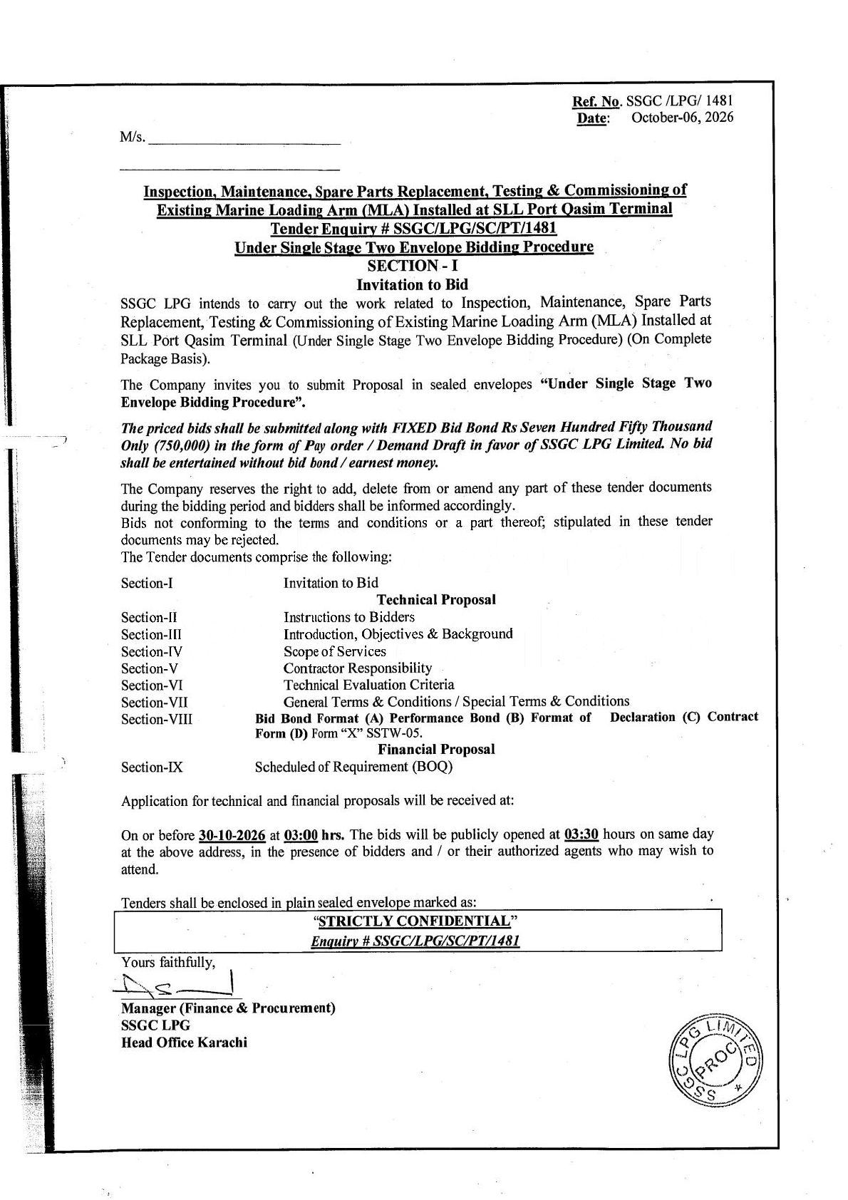 Tender Document