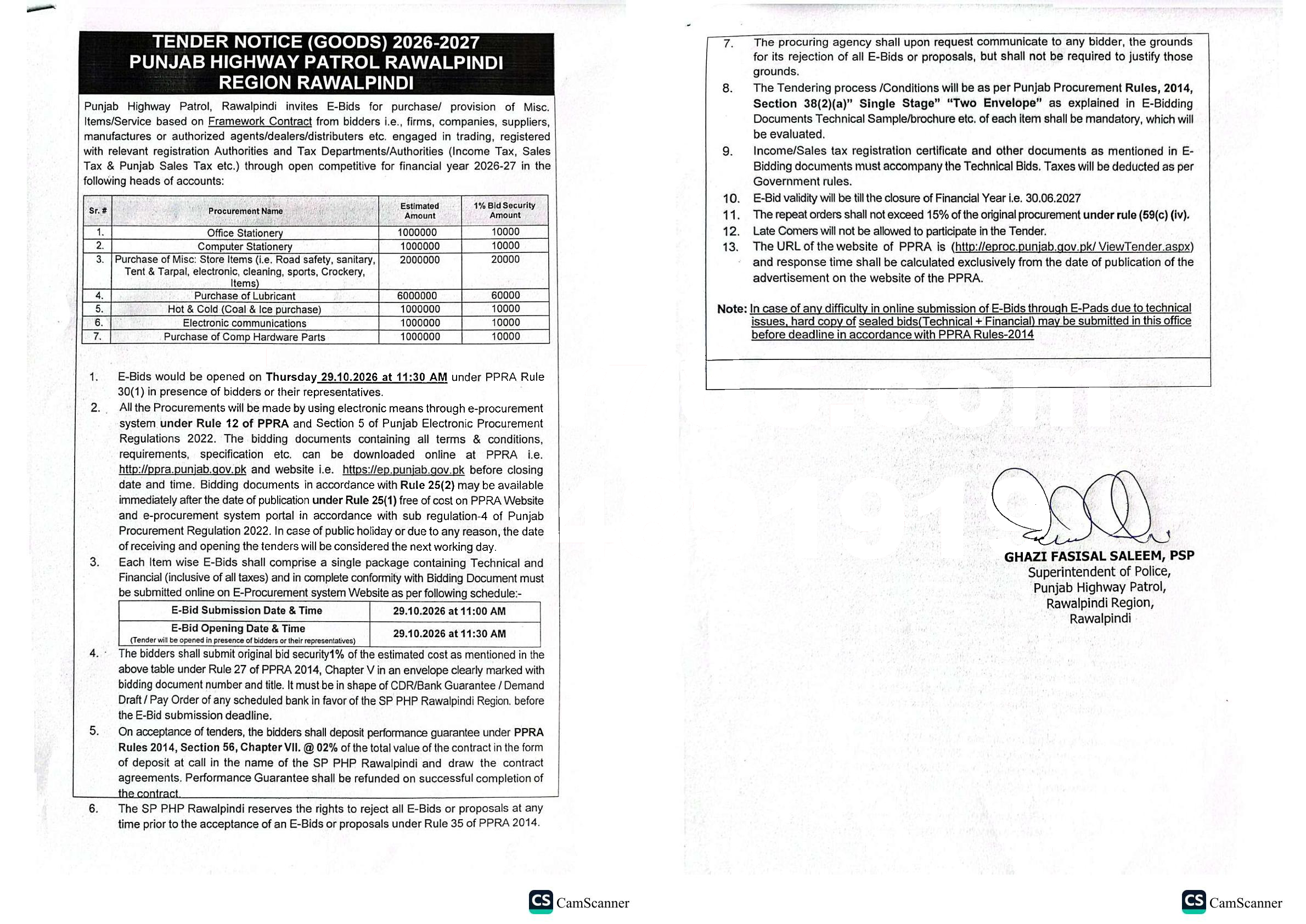 Tender Document