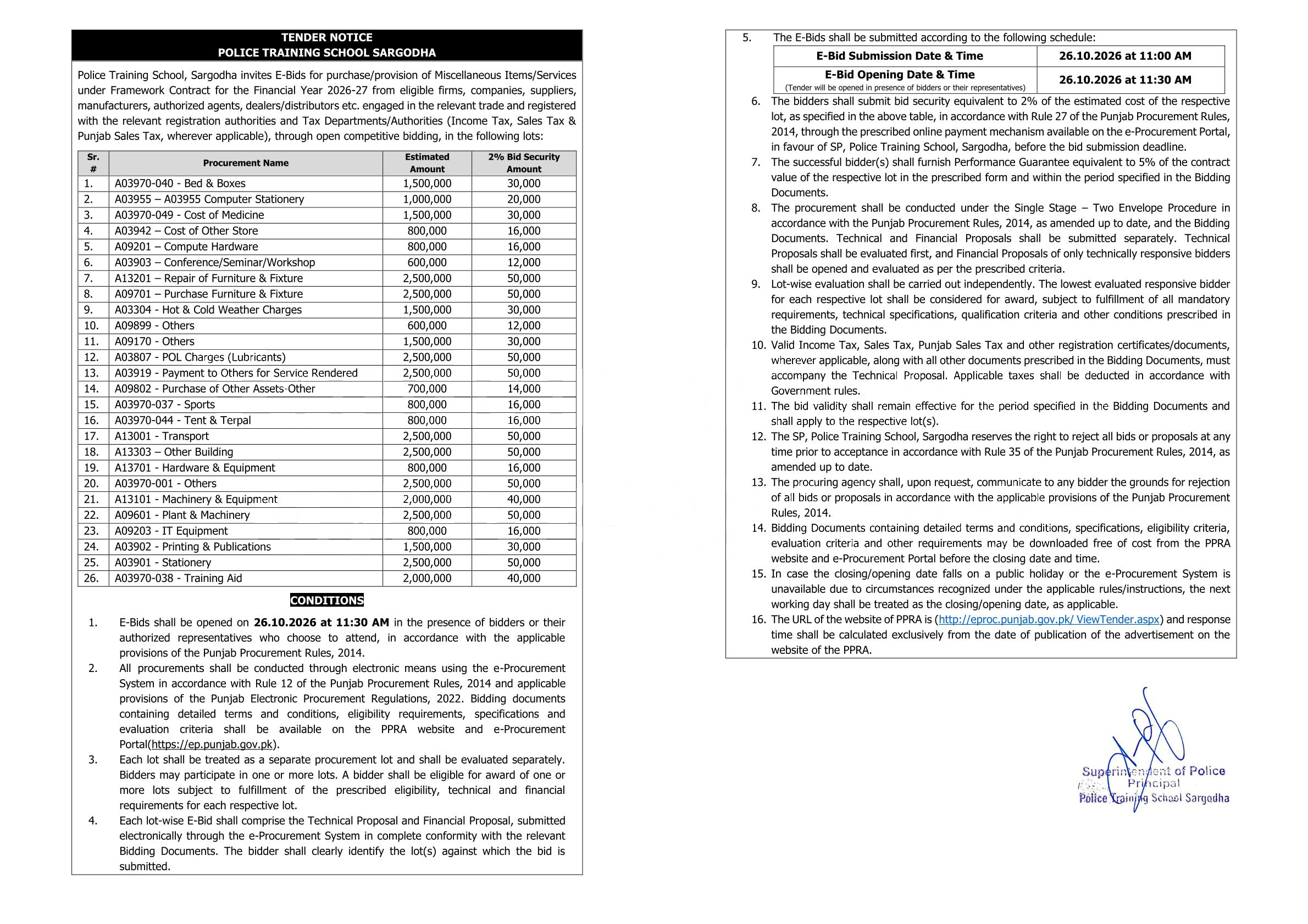 Tender Document