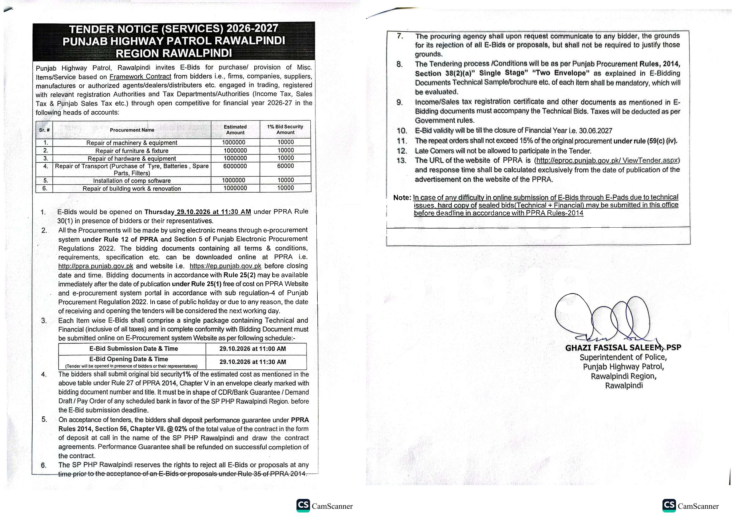 Tender Document
