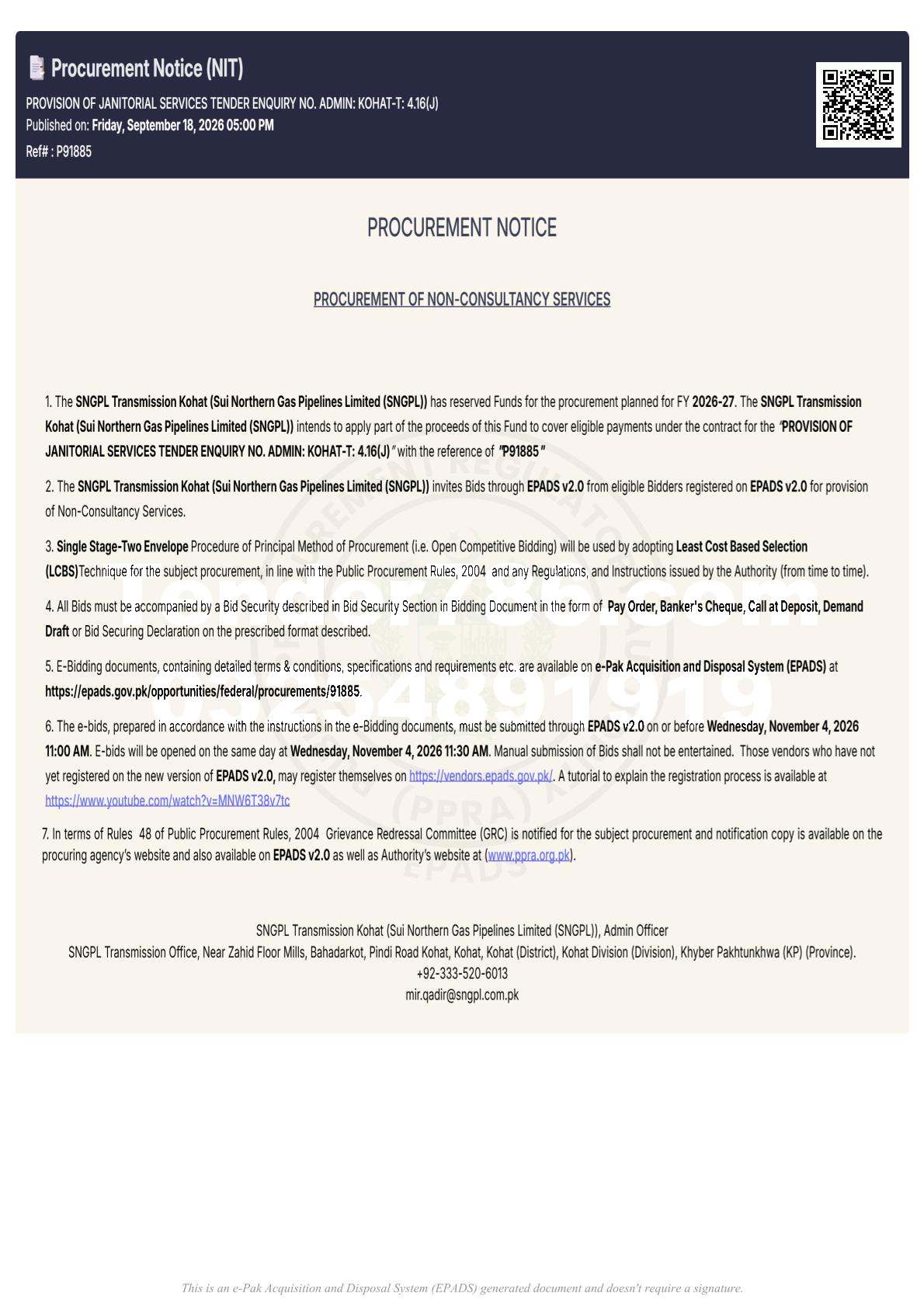 Tender Document
