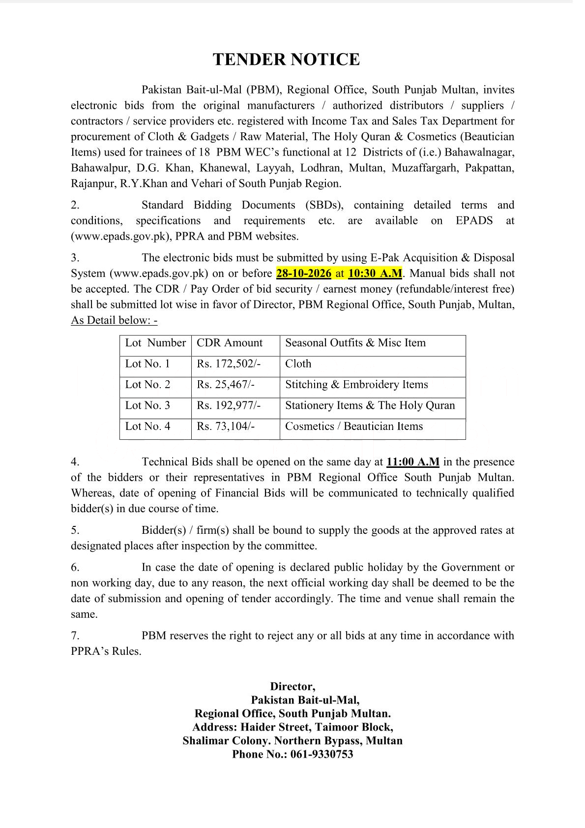 Tender Document
