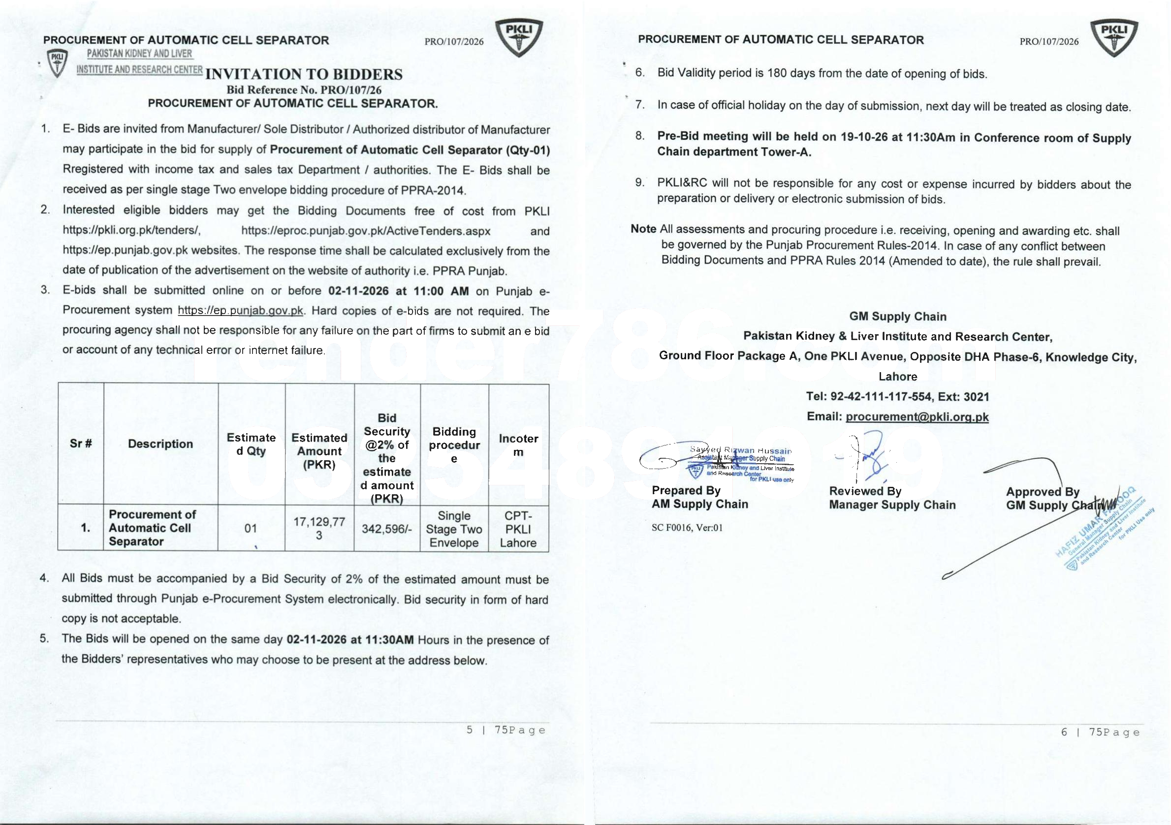 Tender Document