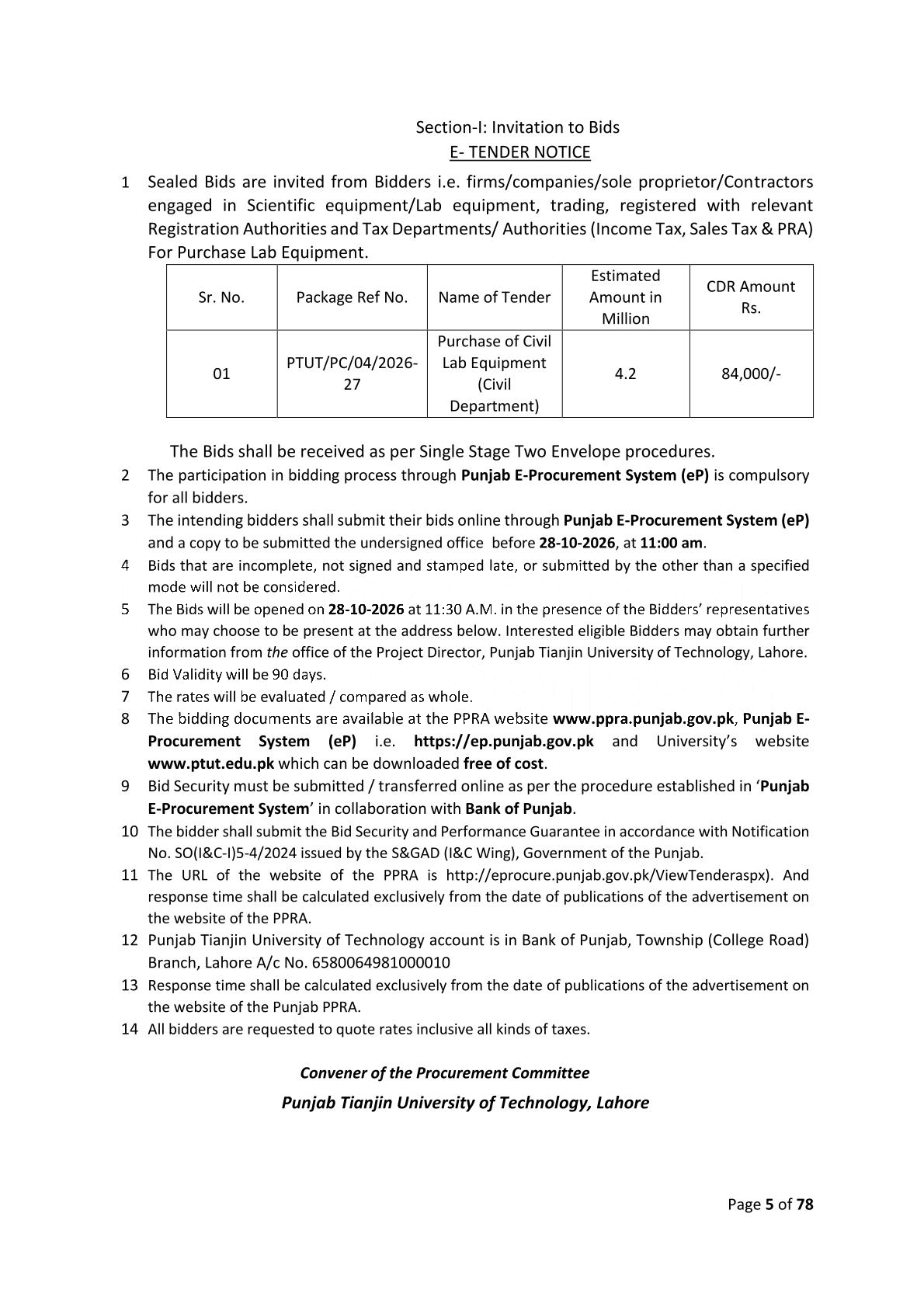 Tender Document