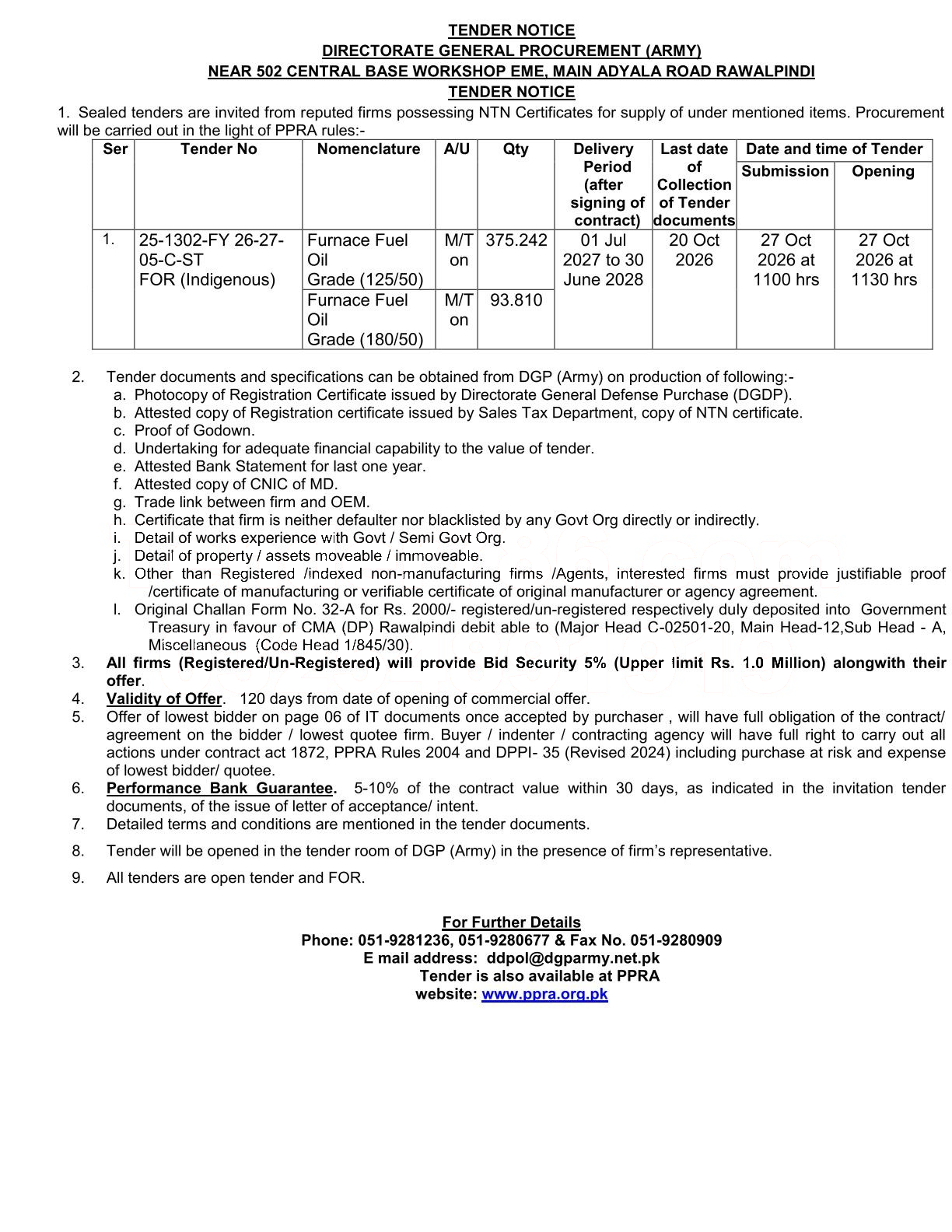 Tender Document