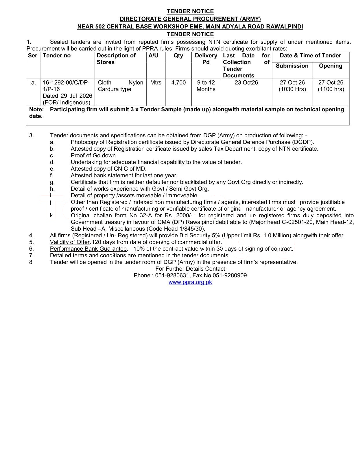Tender Document