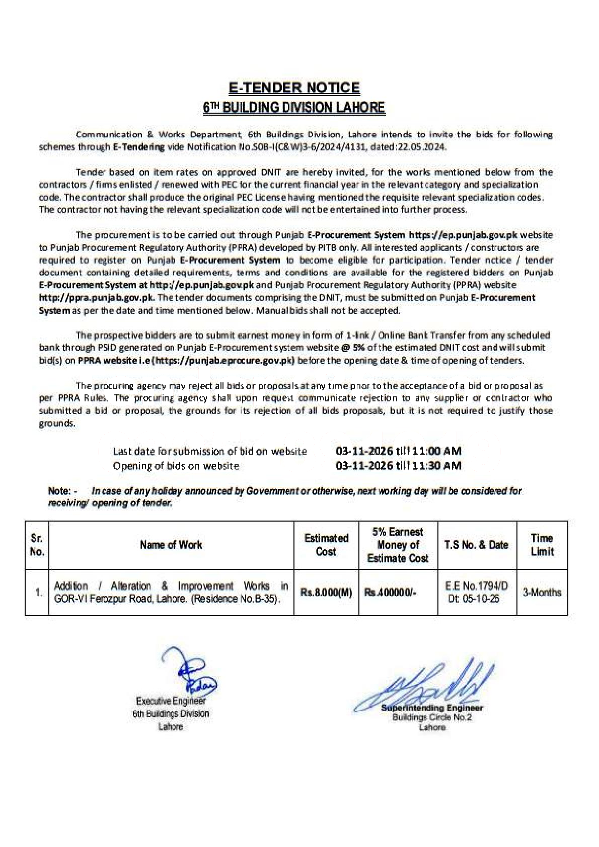 Tender Document