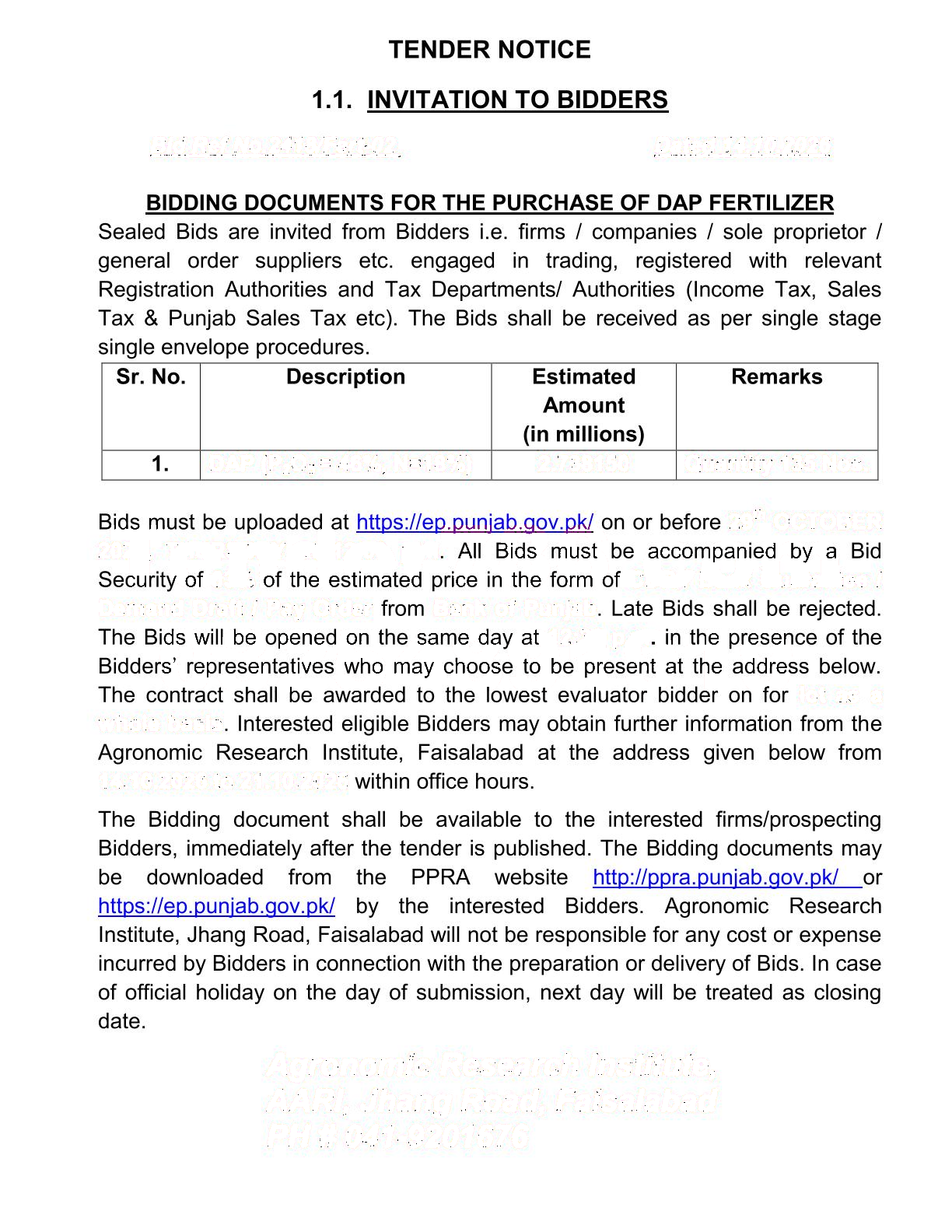 Tender Document