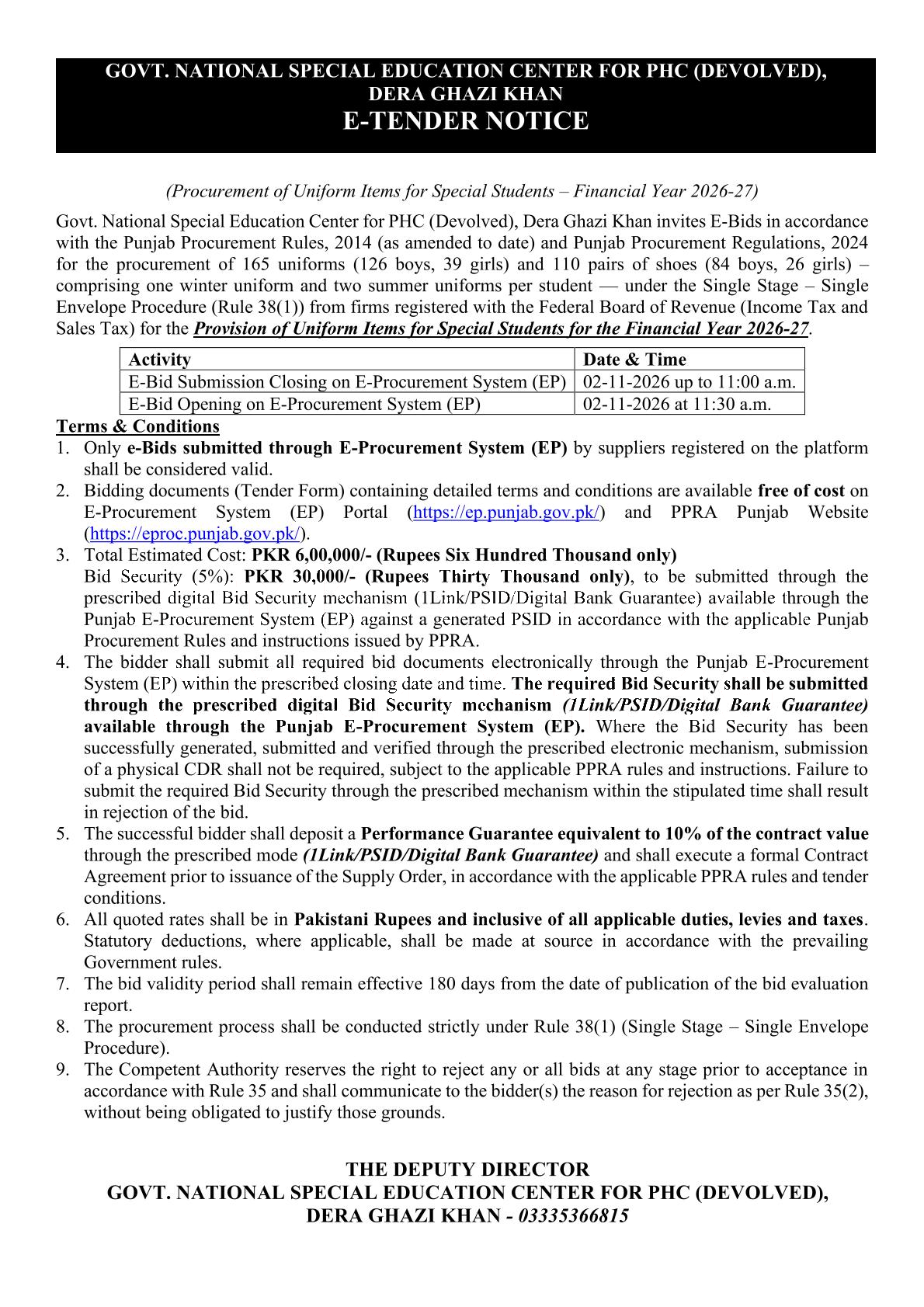 Tender Document