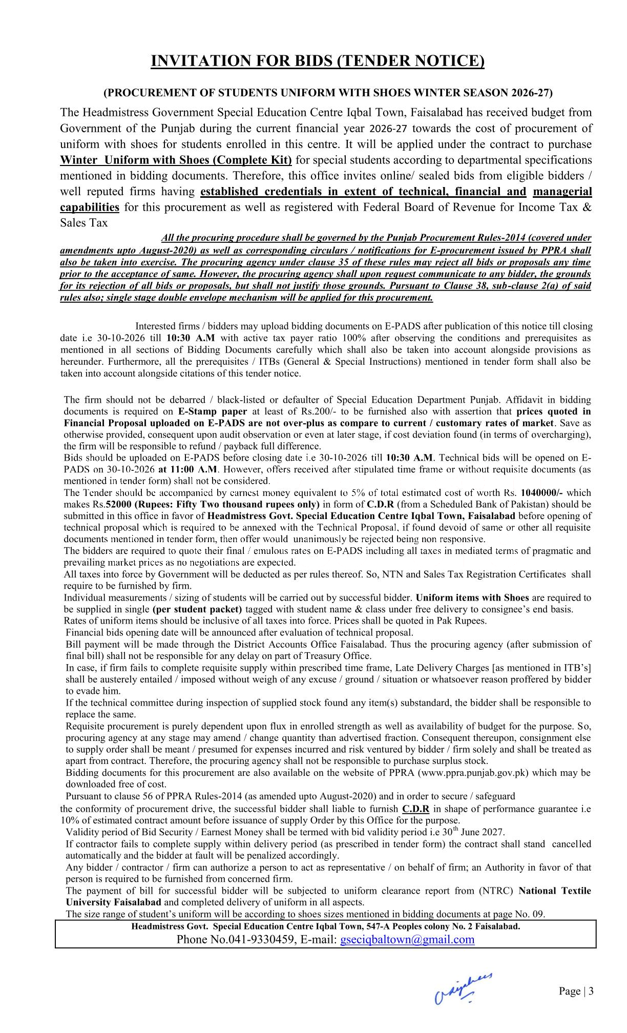 Tender Document